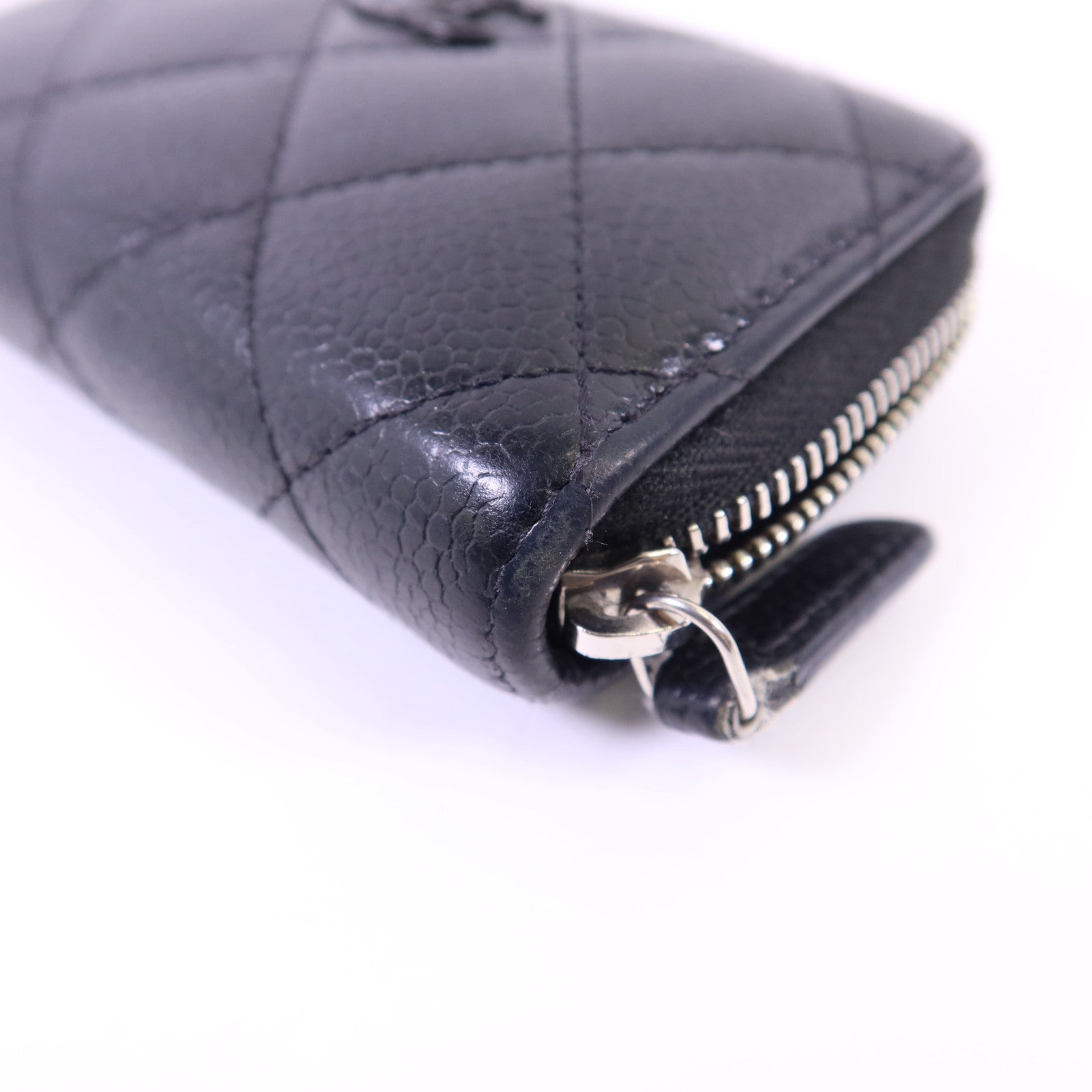 CHANEL 牛皮皮革Card Case銀扣卡片套