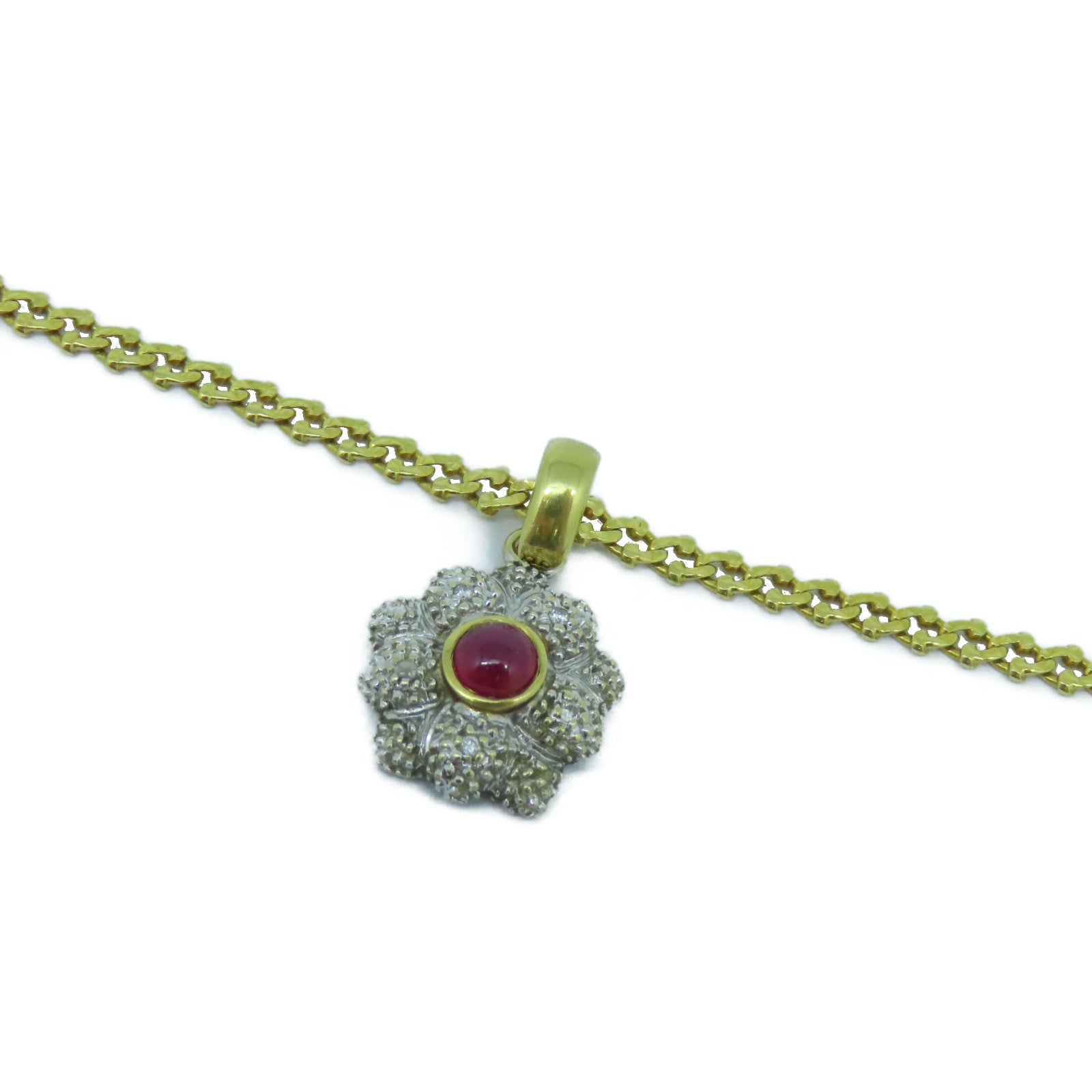 JEWELRY 【激減優惠】18K黃金Necklace 10.73g項鍊紅色/銀色