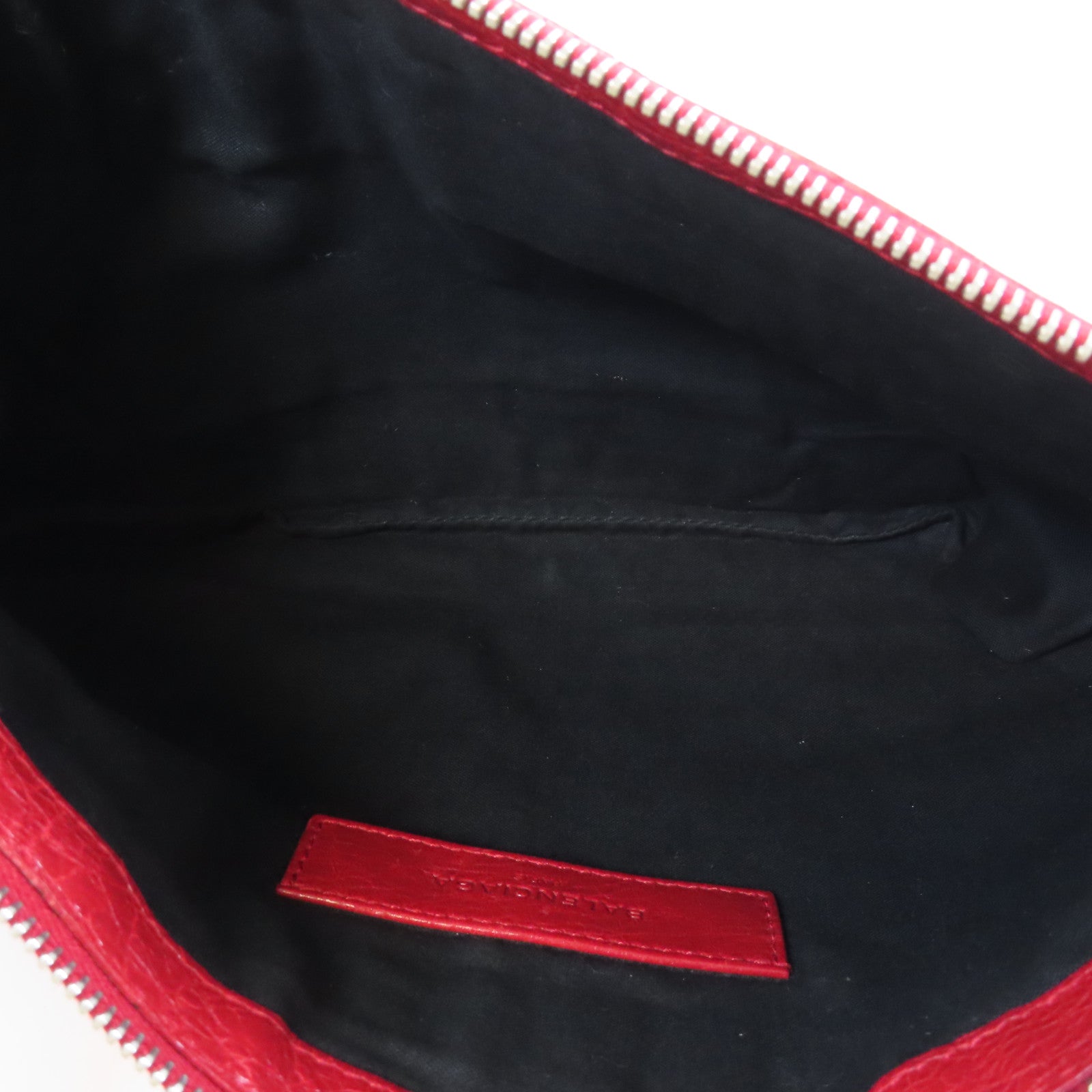 BALENCIAGA 【激減優惠】牛皮皮革Classic Clip M Clutch銀扣手拿包紅色