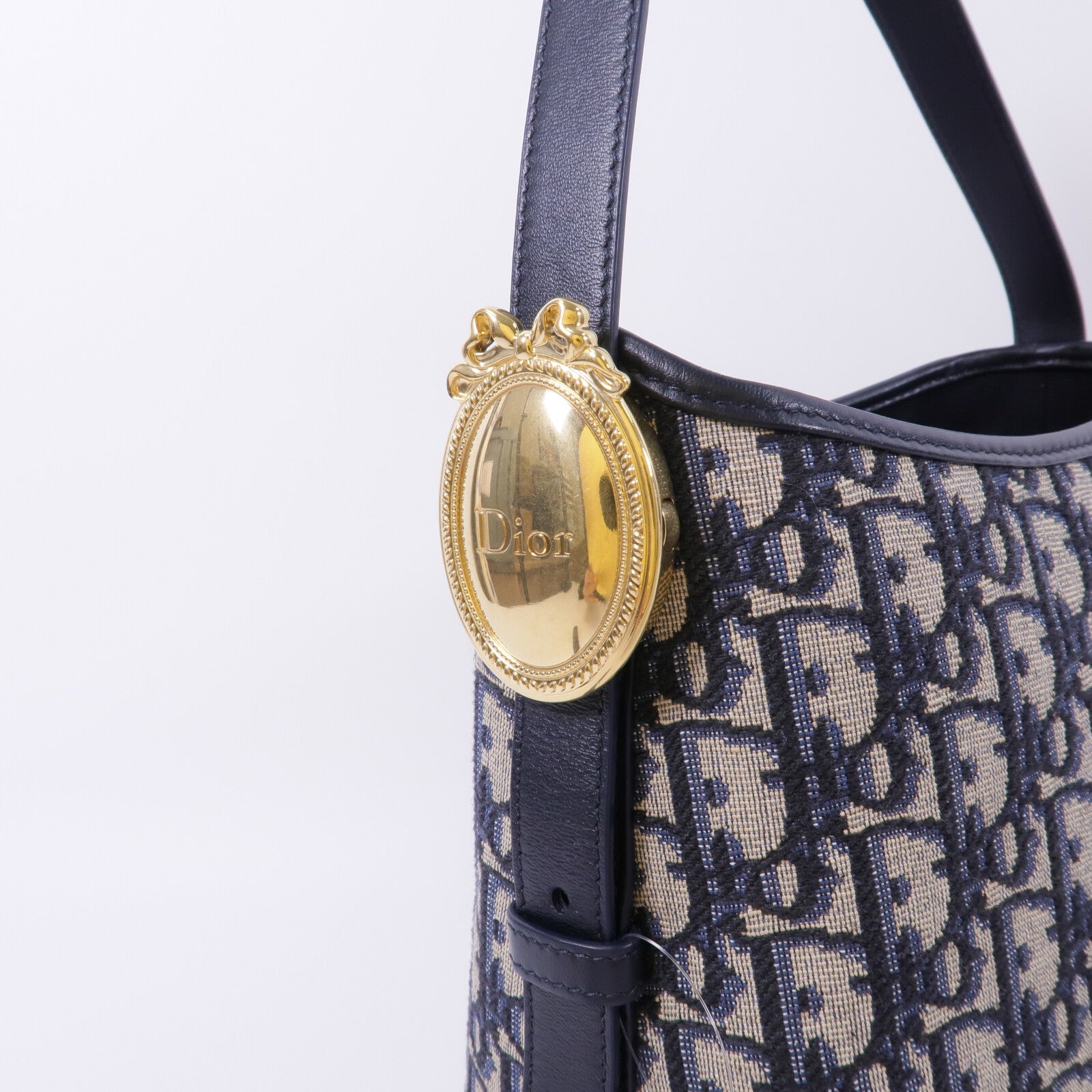 Dior Oblique帆布Medaillon Bucket Bag肩背袋