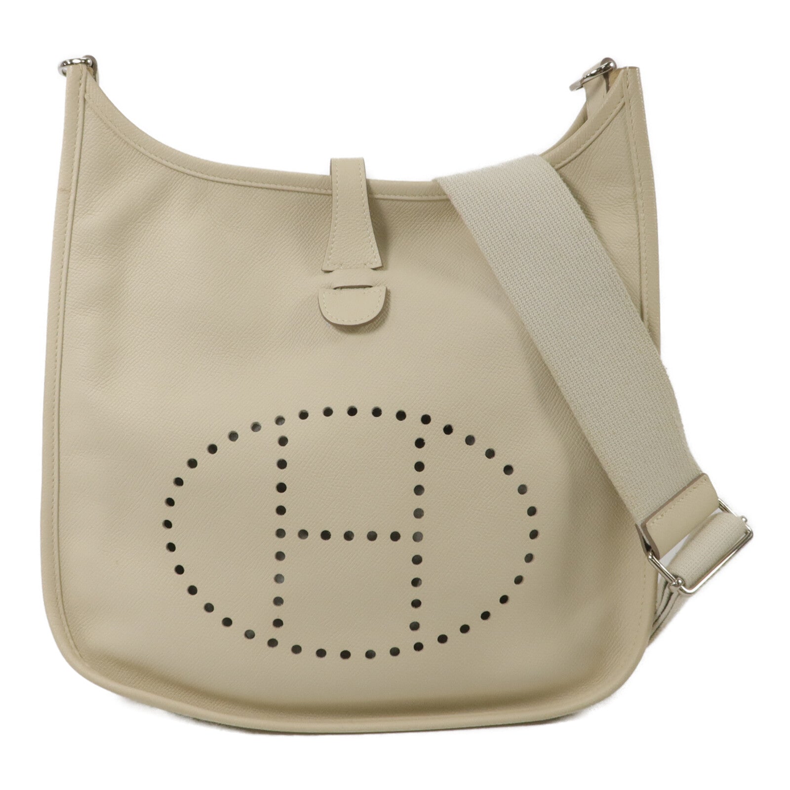 HERMES Epsom皮革Evelyne PM肩背袋Craie