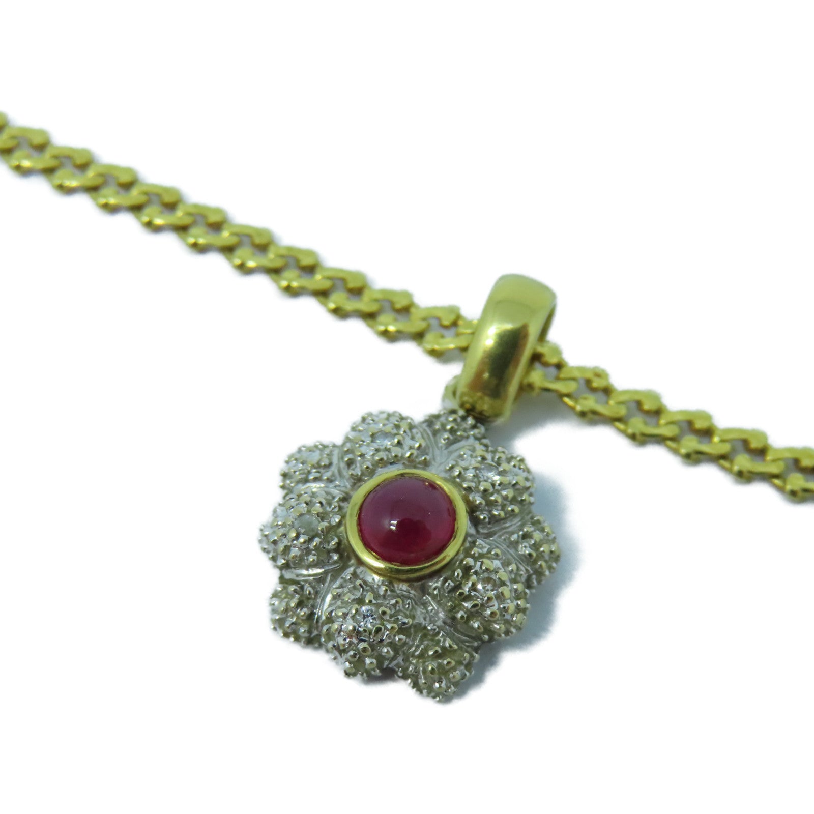JEWELRY 【激減優惠】18K黃金Necklace 10.73g項鍊紅色/銀色
