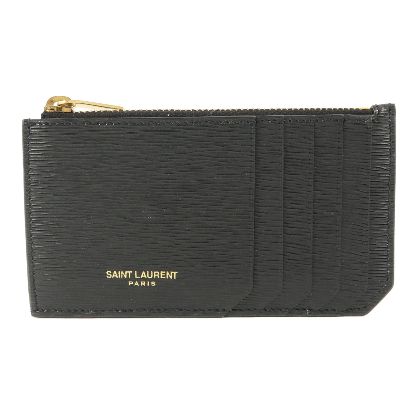 SAINT LAURENT 牛皮皮革Zipped Card Case金扣卡片套