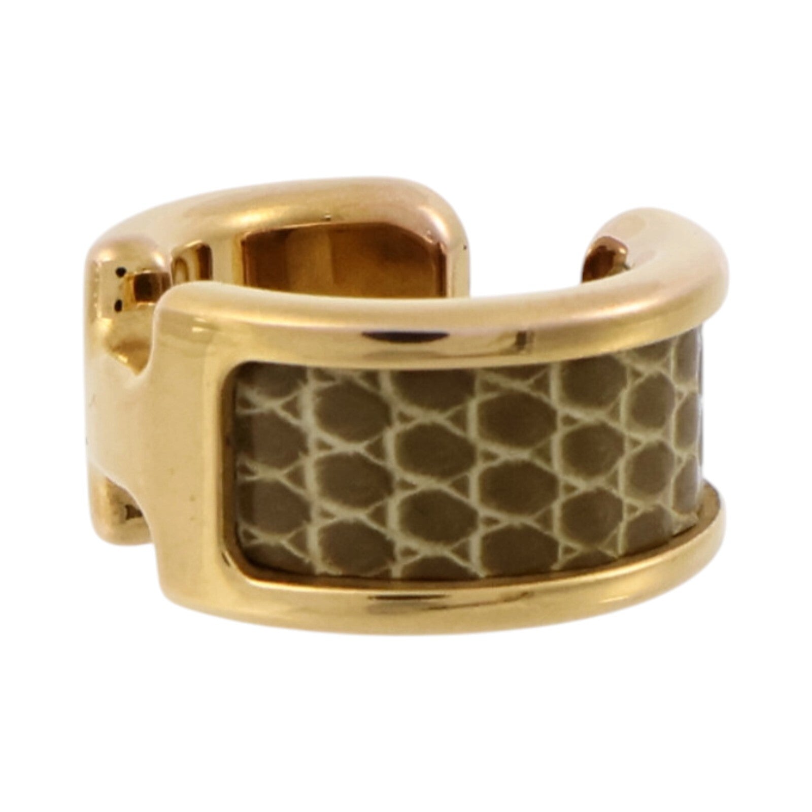 HERMES 蜥蜴皮革/金屬Olympe Ear Cuff耳夾Ficelle
