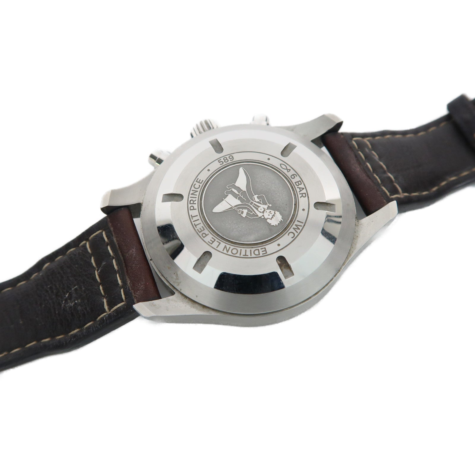 IWC Pilot Chronograph不鏽鋼/皮革帶手錶自動機芯藍色