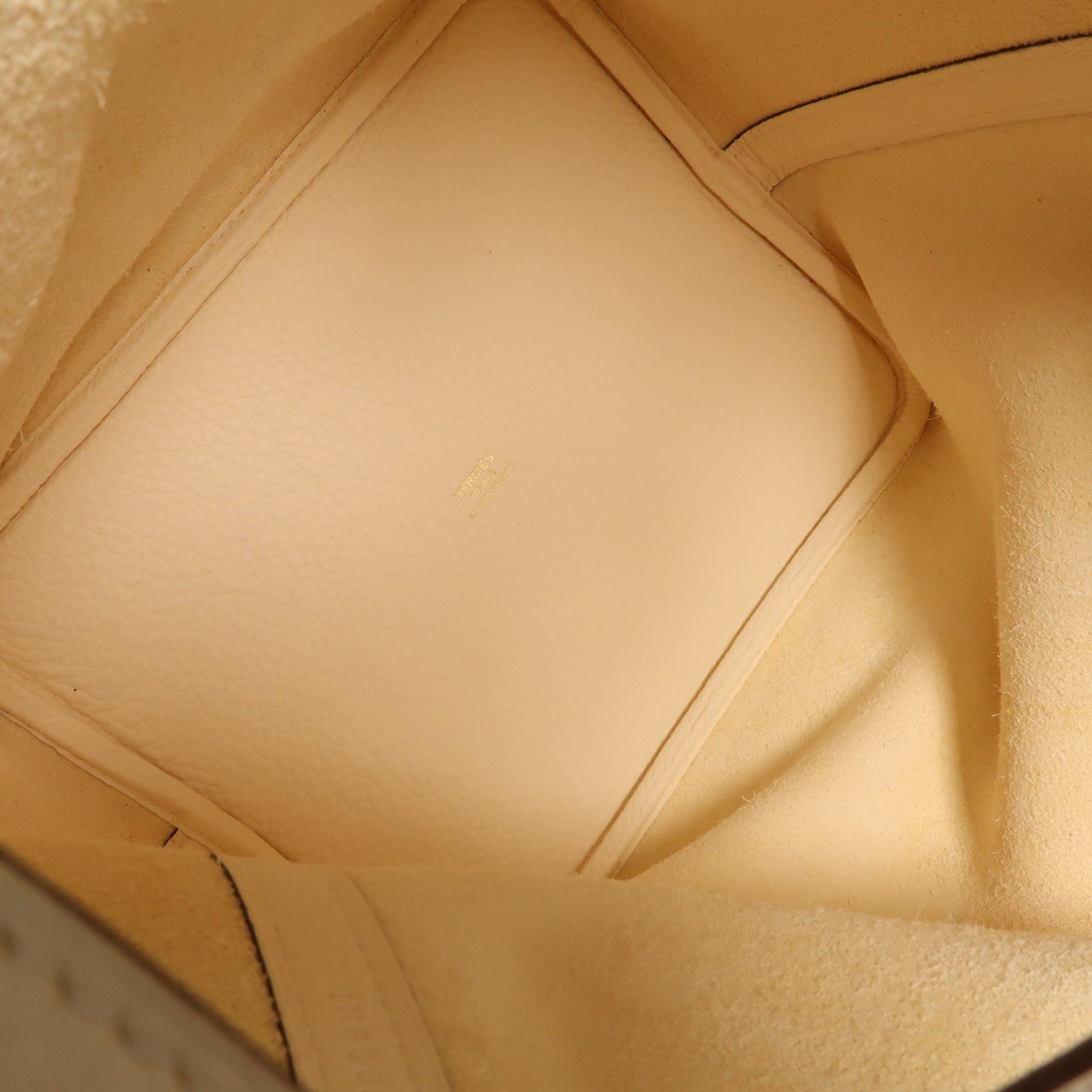 HERMES Clemence皮革Picotin MM金扣手挽袋Nata