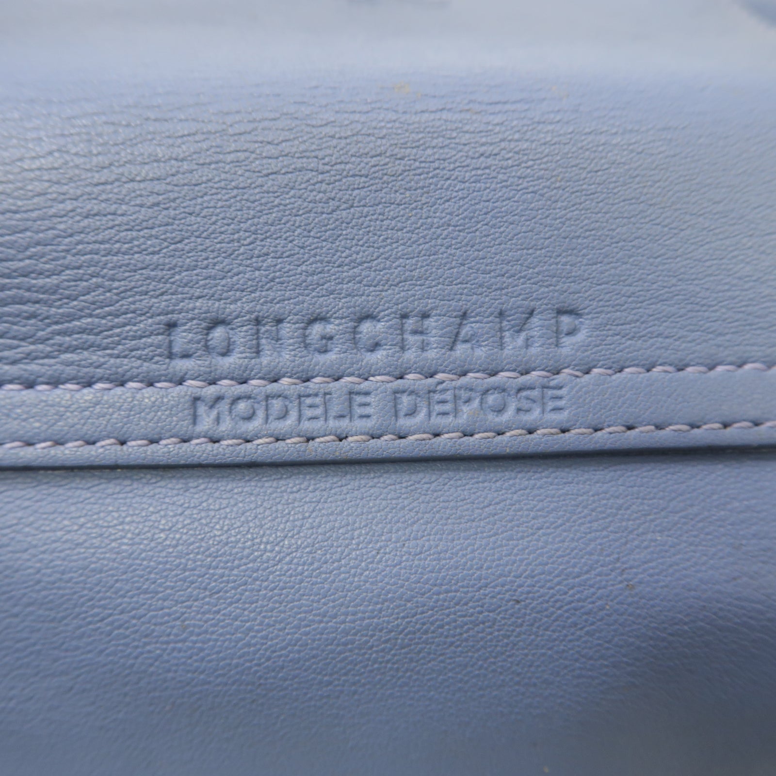 Longchamp 牛皮皮革2way Shoulder Bag銀扣手挽肩背兩用袋藍色