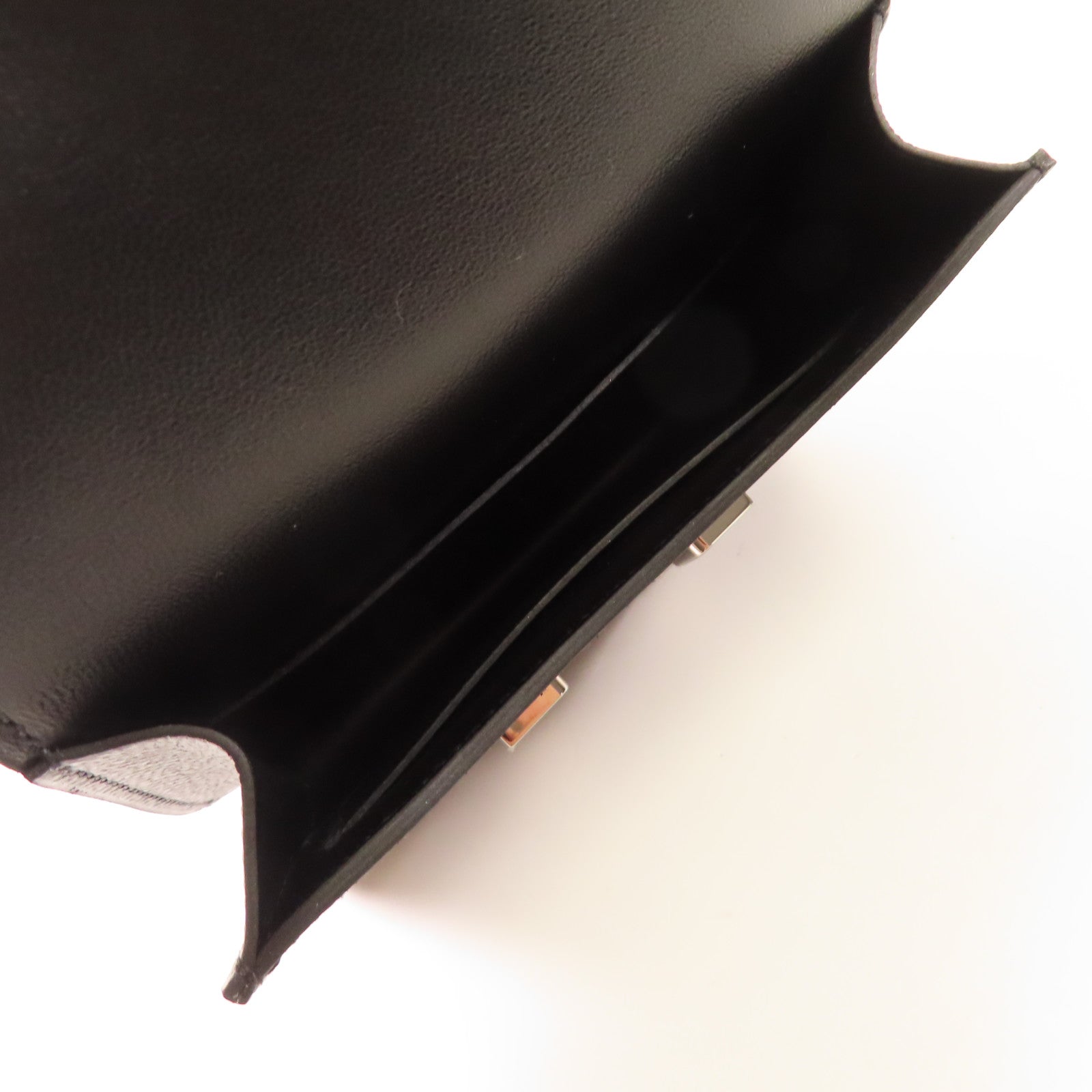 HERMES Epsom皮革Constance Slim Wallety銀扣錢包Noir