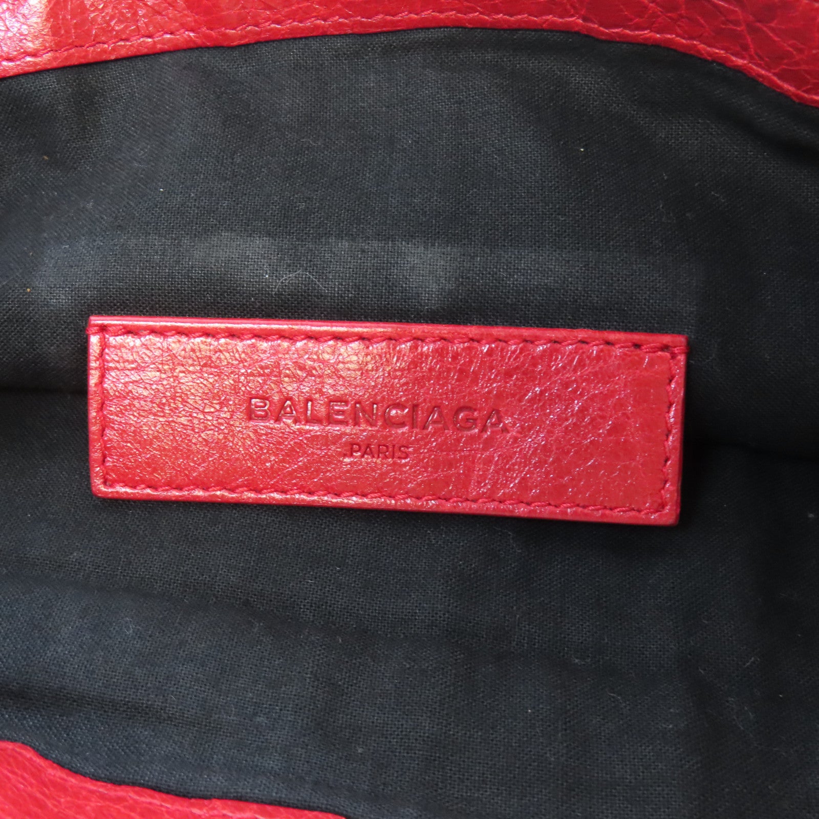 BALENCIAGA 【激減優惠】牛皮皮革Classic Clip M Clutch銀扣手拿包紅色