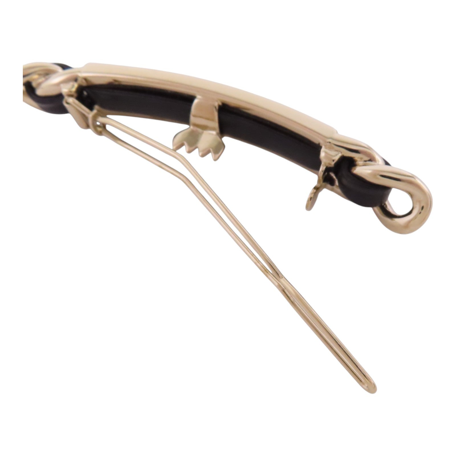 CHANEL 金屬/水鑽Hairpin金扣髮夾