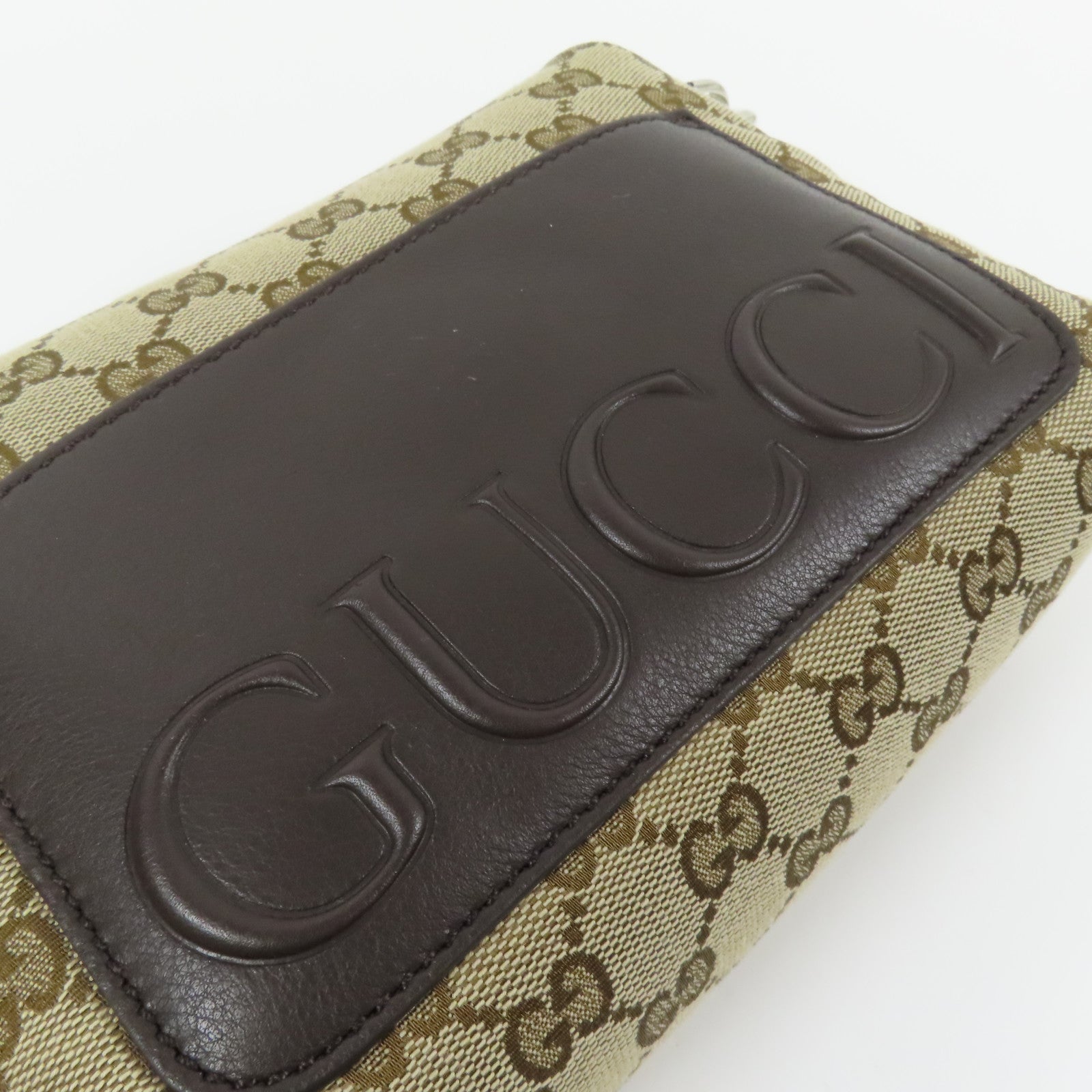 GUCCI 【激減優惠】帆布Small Crossbody Bag銀扣肩背袋