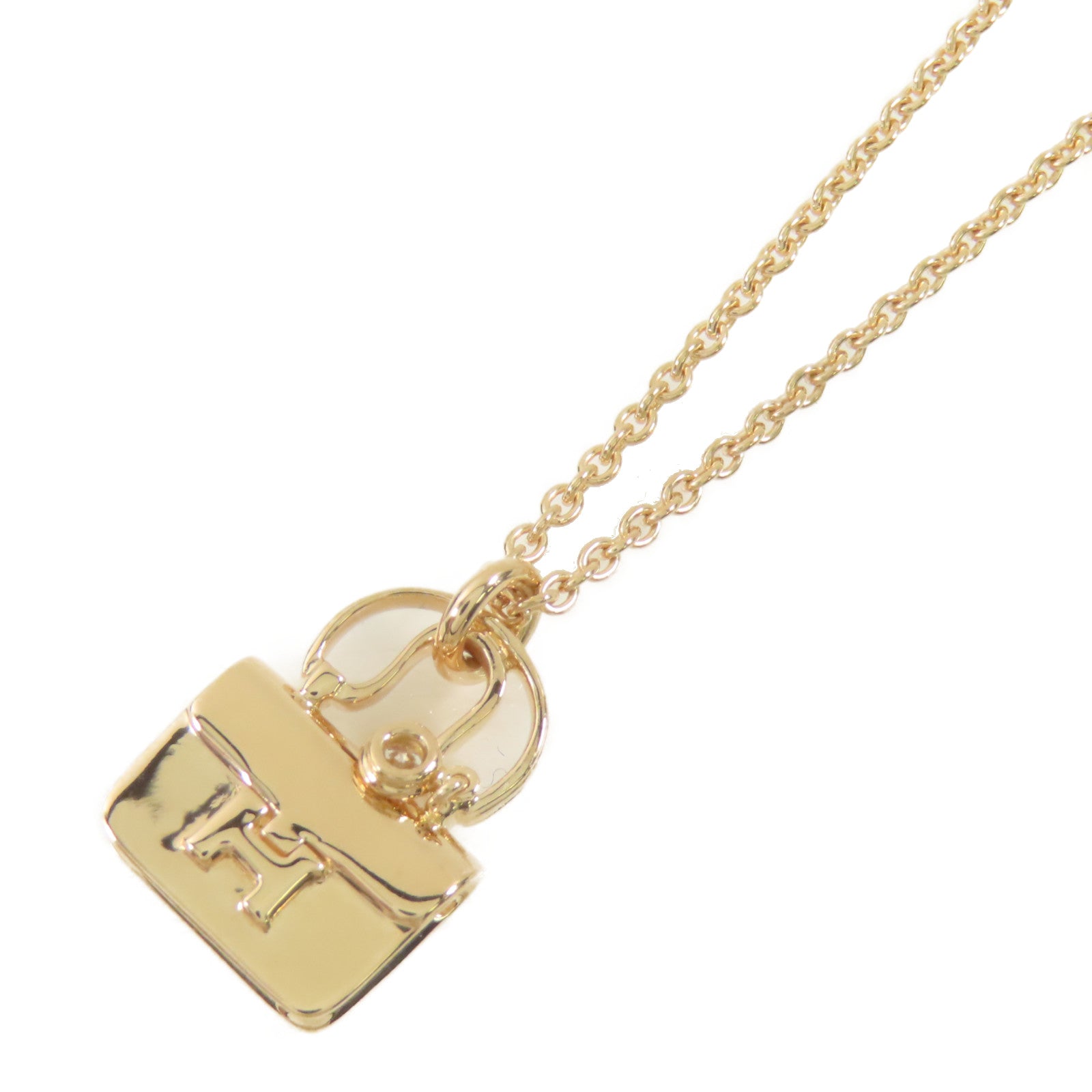 HERMES 18K玫瑰金Constance Gold Necklace項鍊