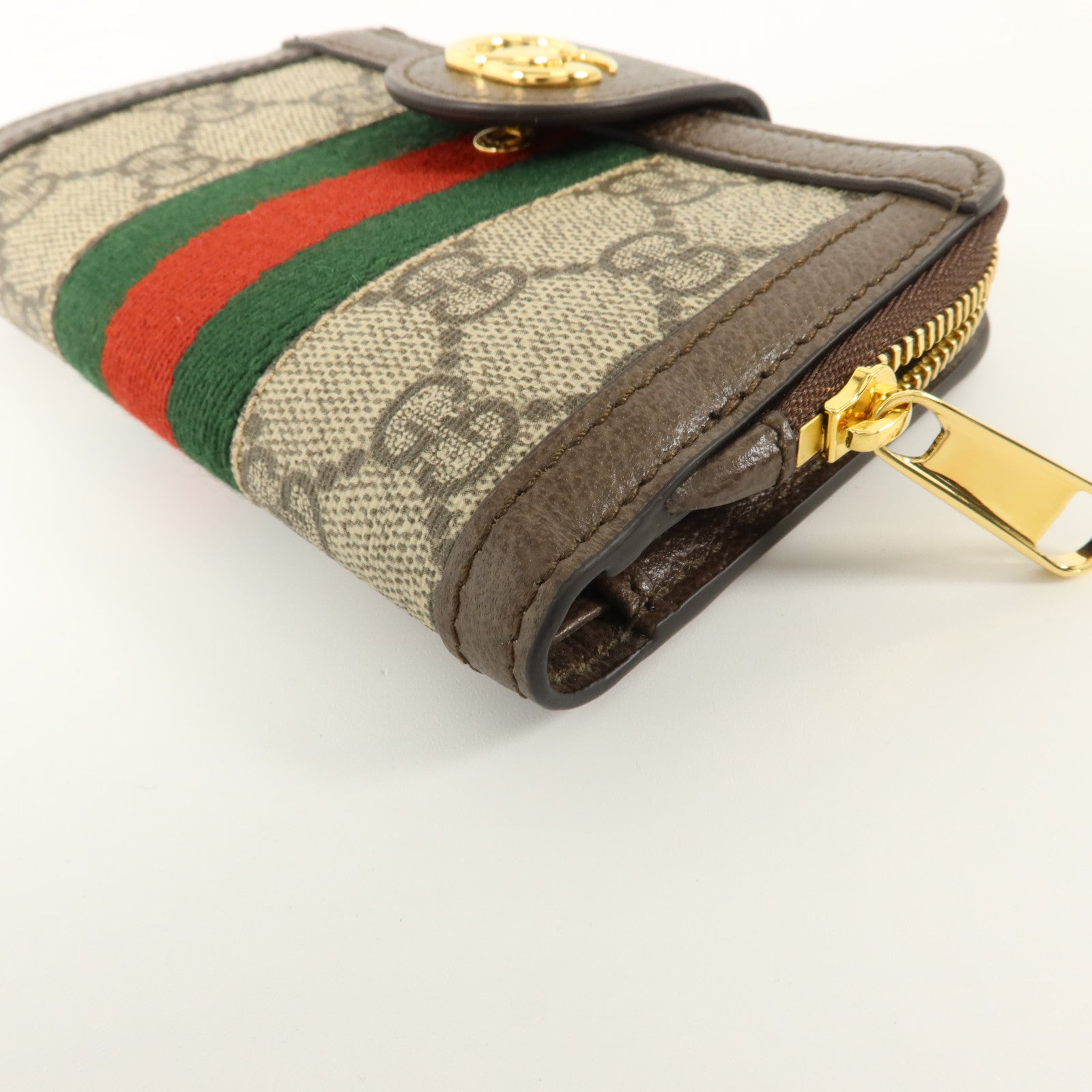 GUCCI 塗層帆布Ophidia Wallet Medium金扣錢包