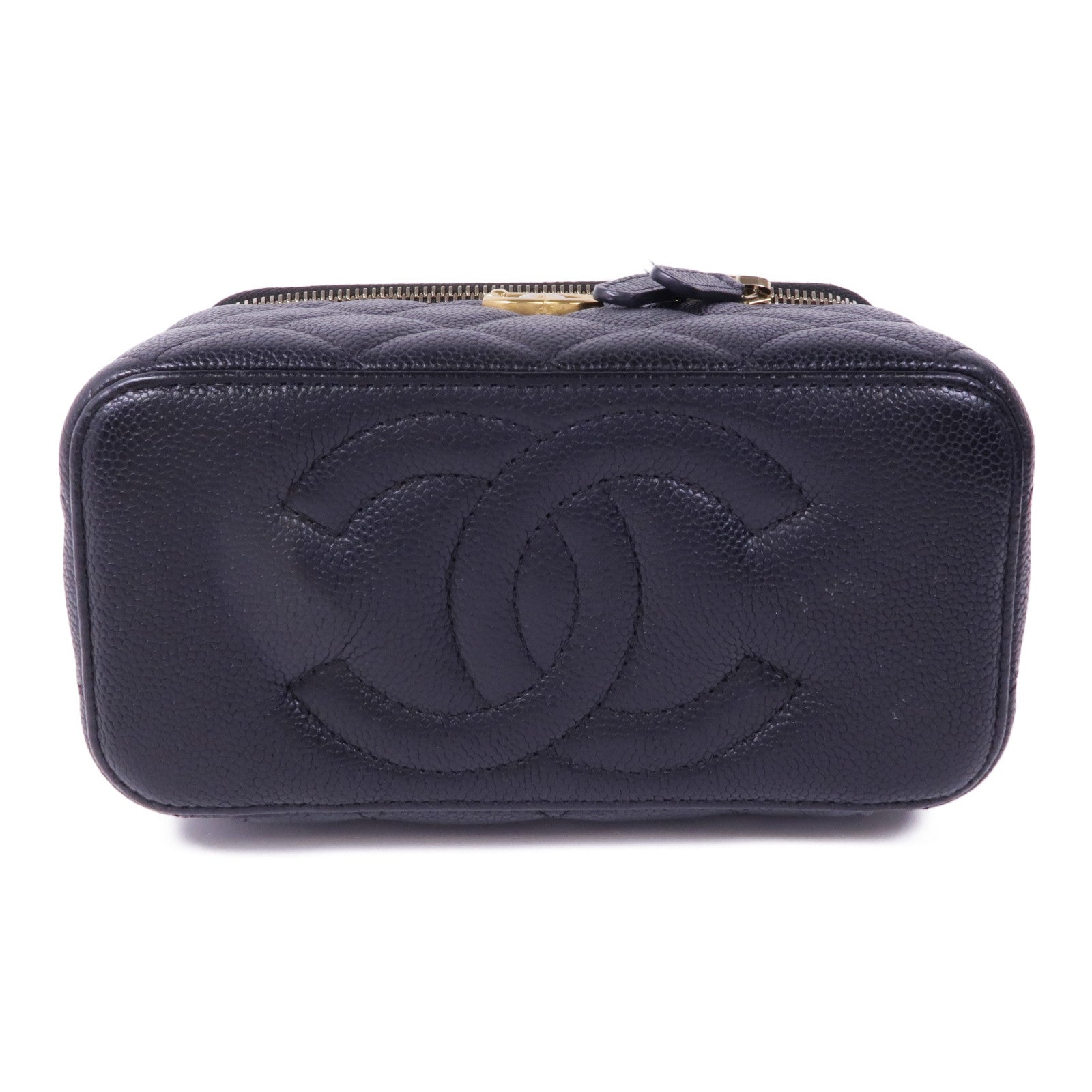 CHANEL 牛皮皮革Vanity Case金扣鏈帶肩背袋