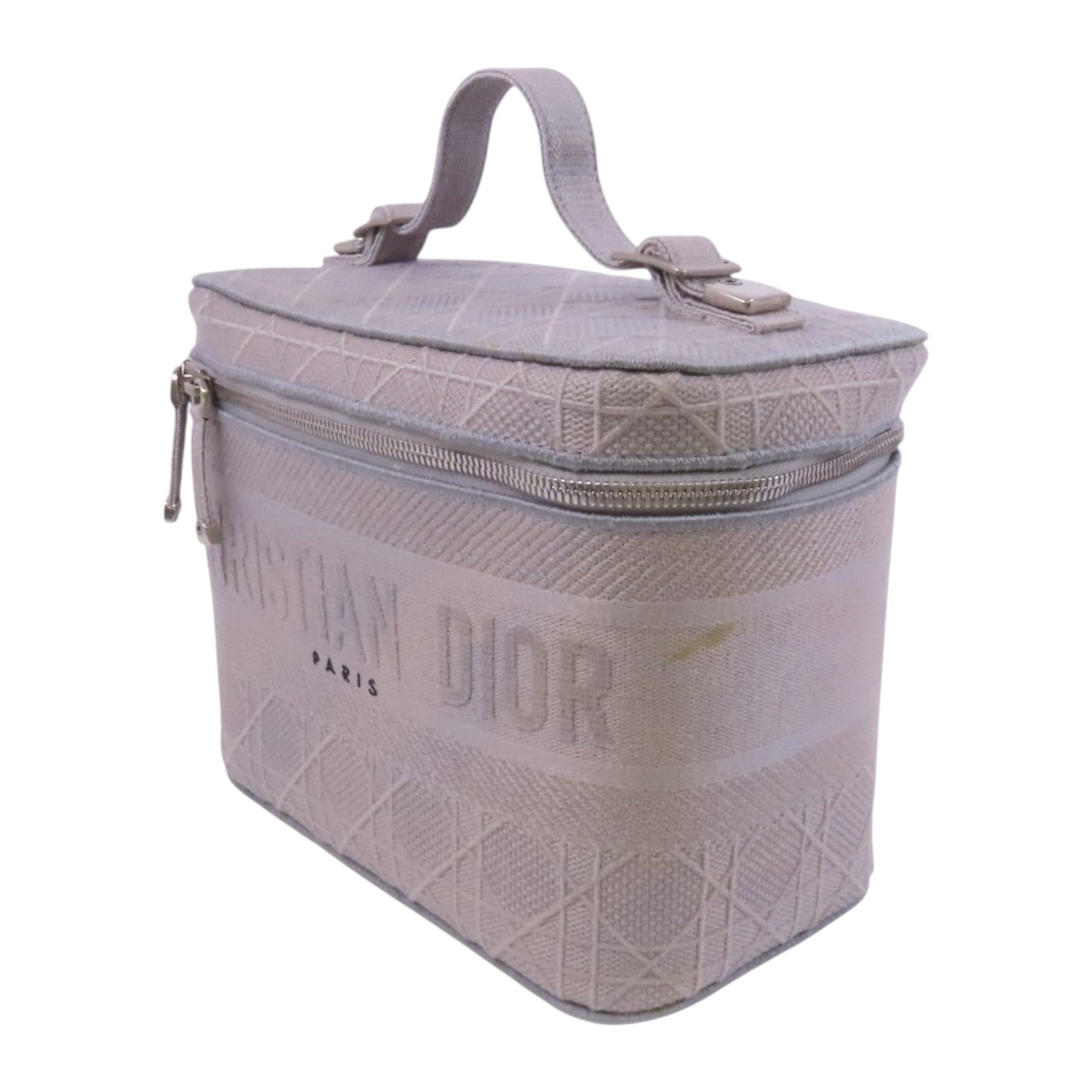 Dior 帆布Vanity Case銀扣手挽袋
