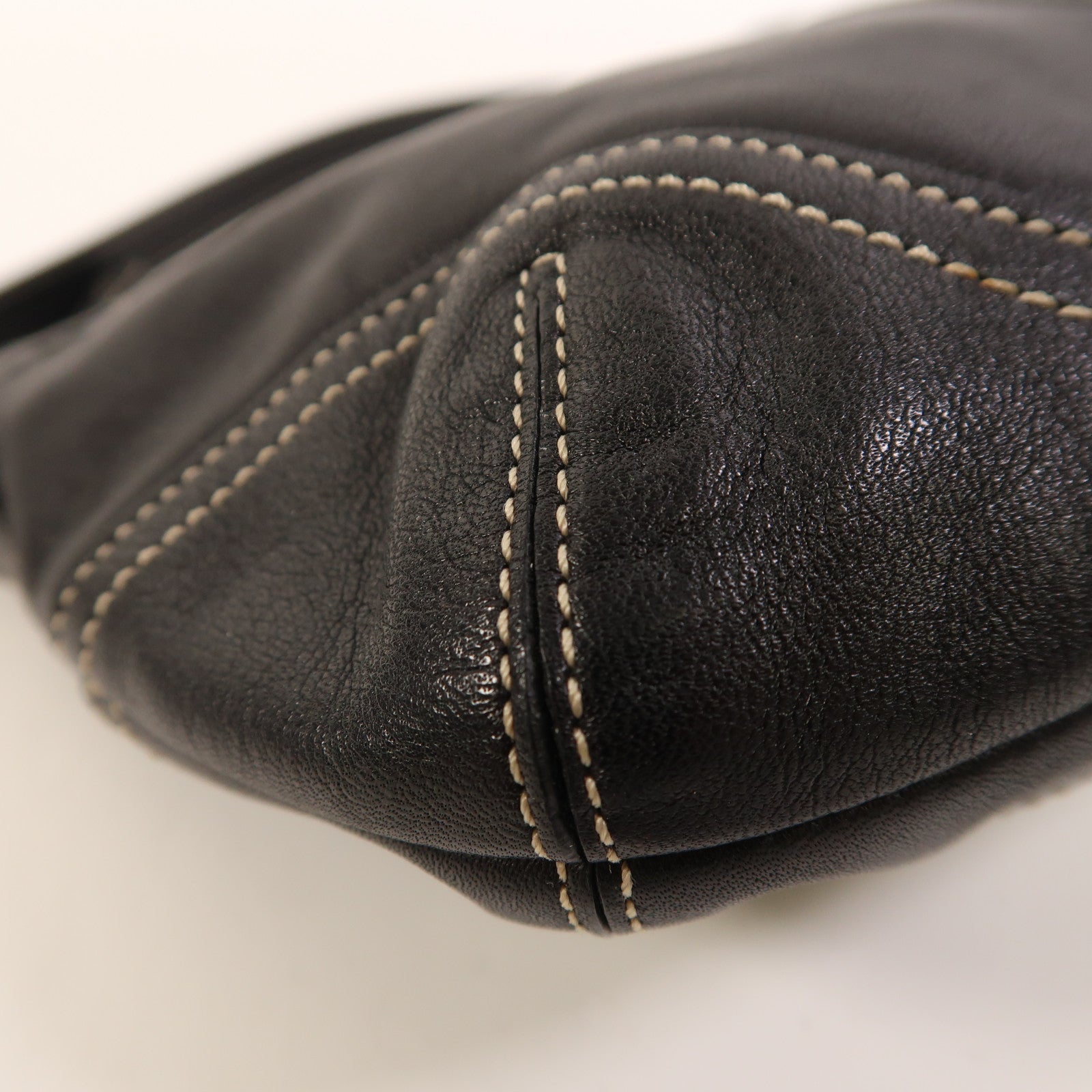 COACH 牛皮皮革Hand Bag銀扣肩背袋