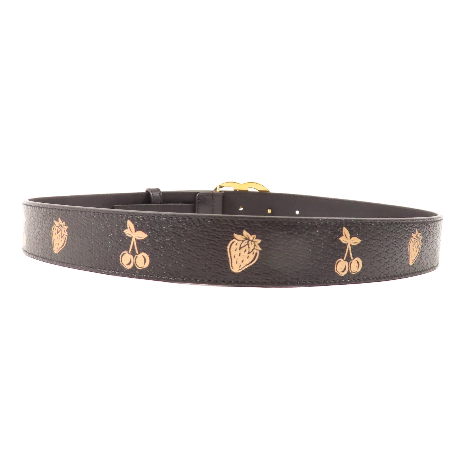 GUCCI 牛皮皮革Belt 75cm金扣皮帶黑色