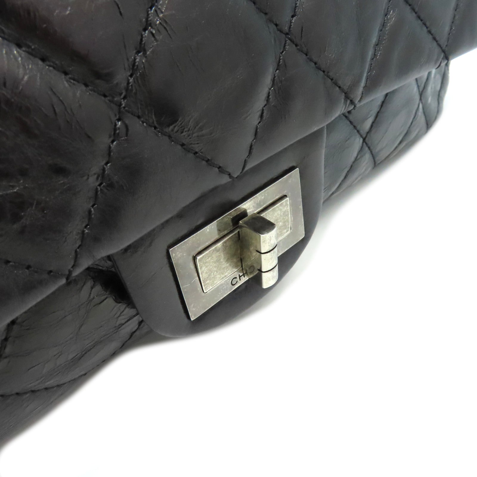 CHANEL 【清倉大減價】菱格羊皮皮革Chain Shoulder Bag銀扣鏈帶肩背袋黑色