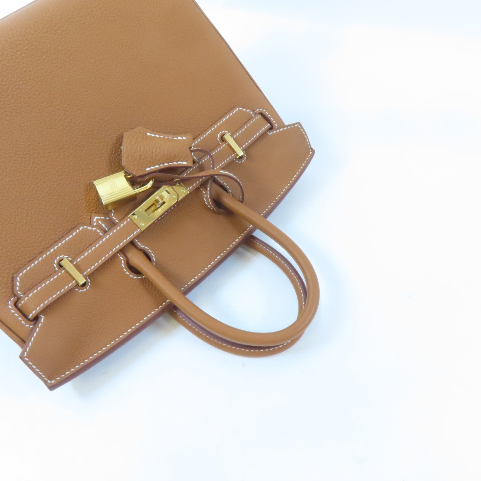 HERMES 【激減優惠】Togo皮革Birkin 25金扣手挽肩背兩用袋Gold/駝色