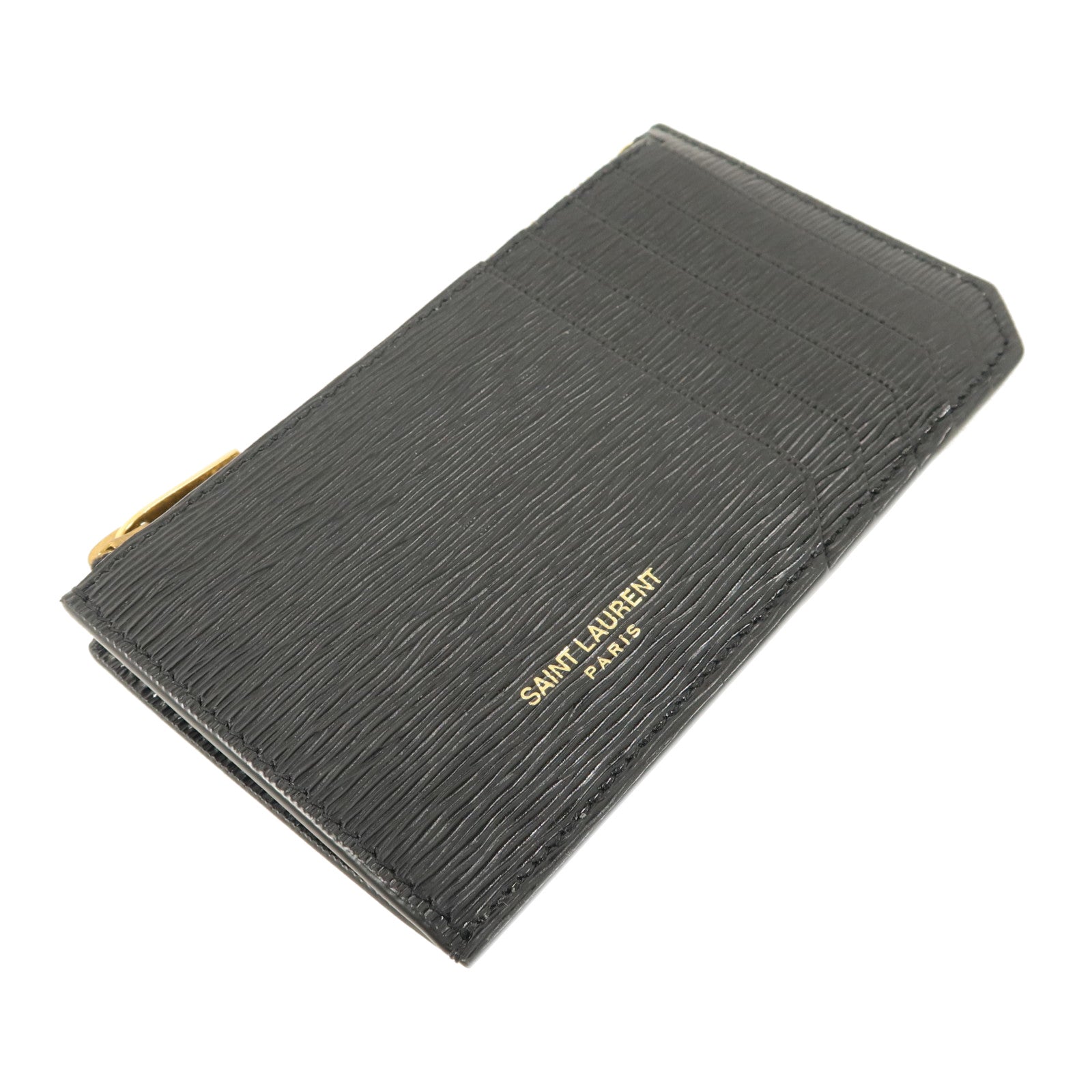 SAINT LAURENT 牛皮皮革Zipped Card Case金扣卡片套
