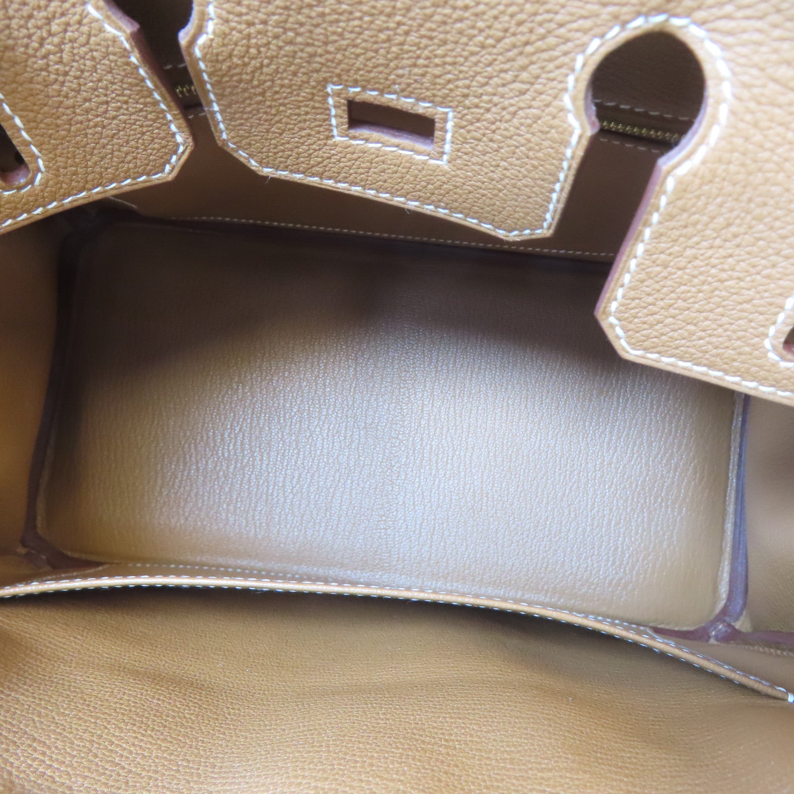 HERMES 【激減優惠】Togo皮革Birkin 25金扣手挽肩背兩用袋Gold/駝色