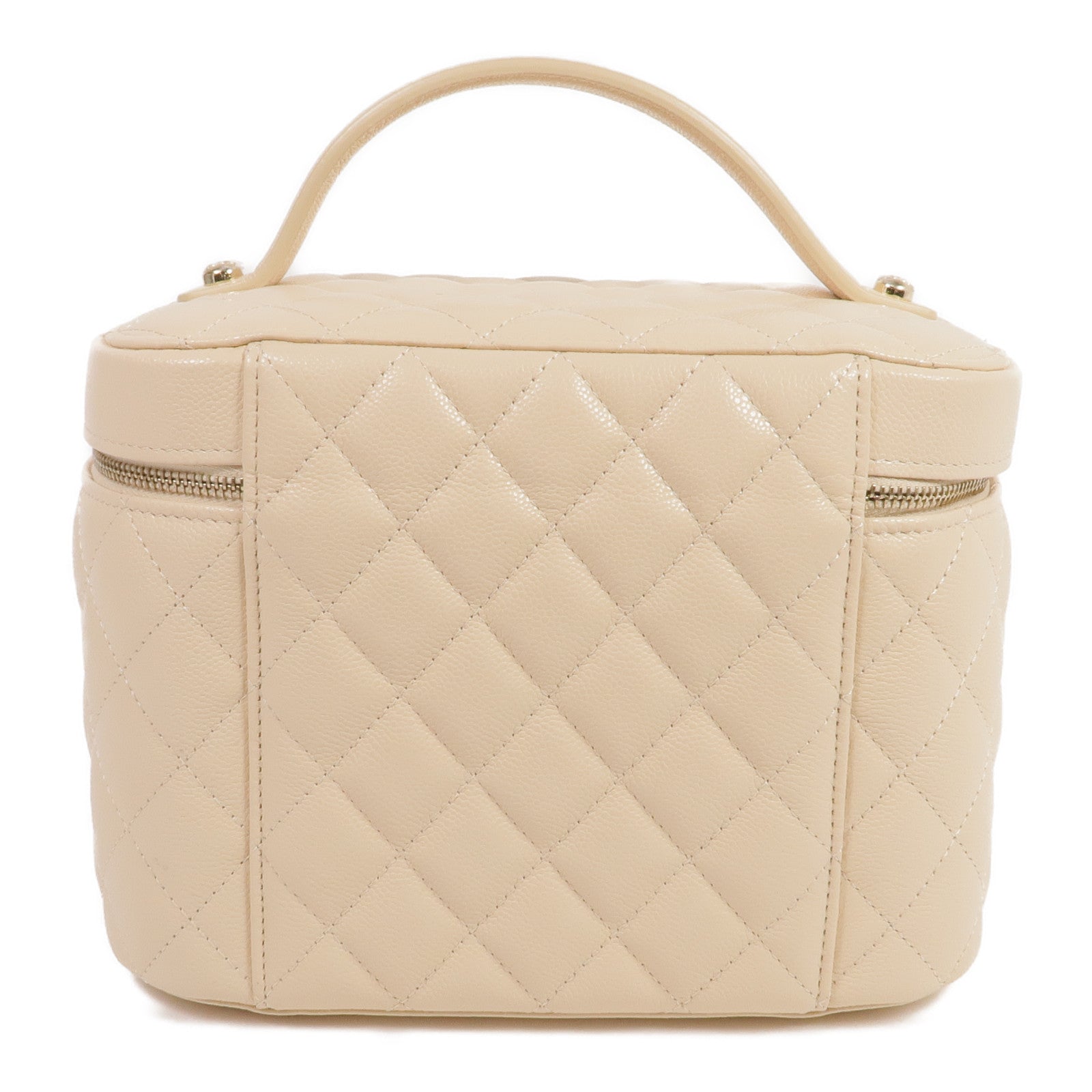 CHANEL 牛皮皮革Vanity Pouch金扣手挽袋/化妝袋