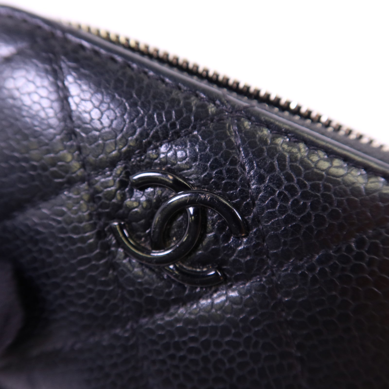 CHANEL 牛皮皮革Card Case銀扣卡片套