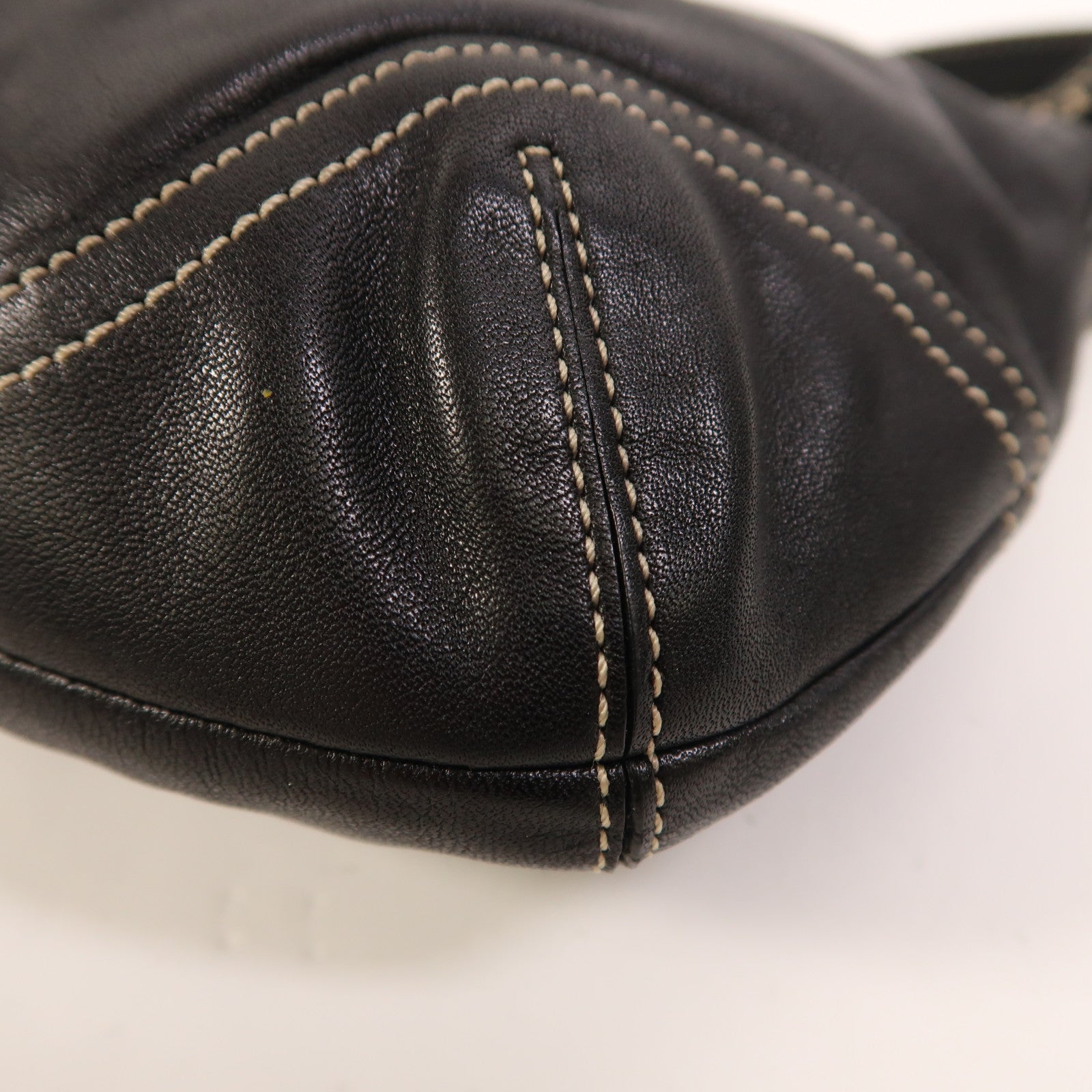 COACH 牛皮皮革Hand Bag銀扣肩背袋
