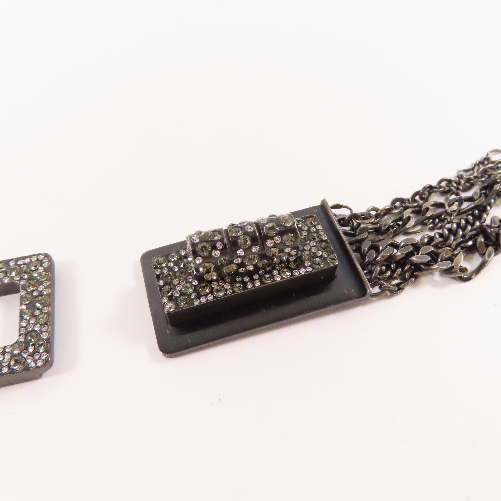 CHANEL CC Necklace Metal Black