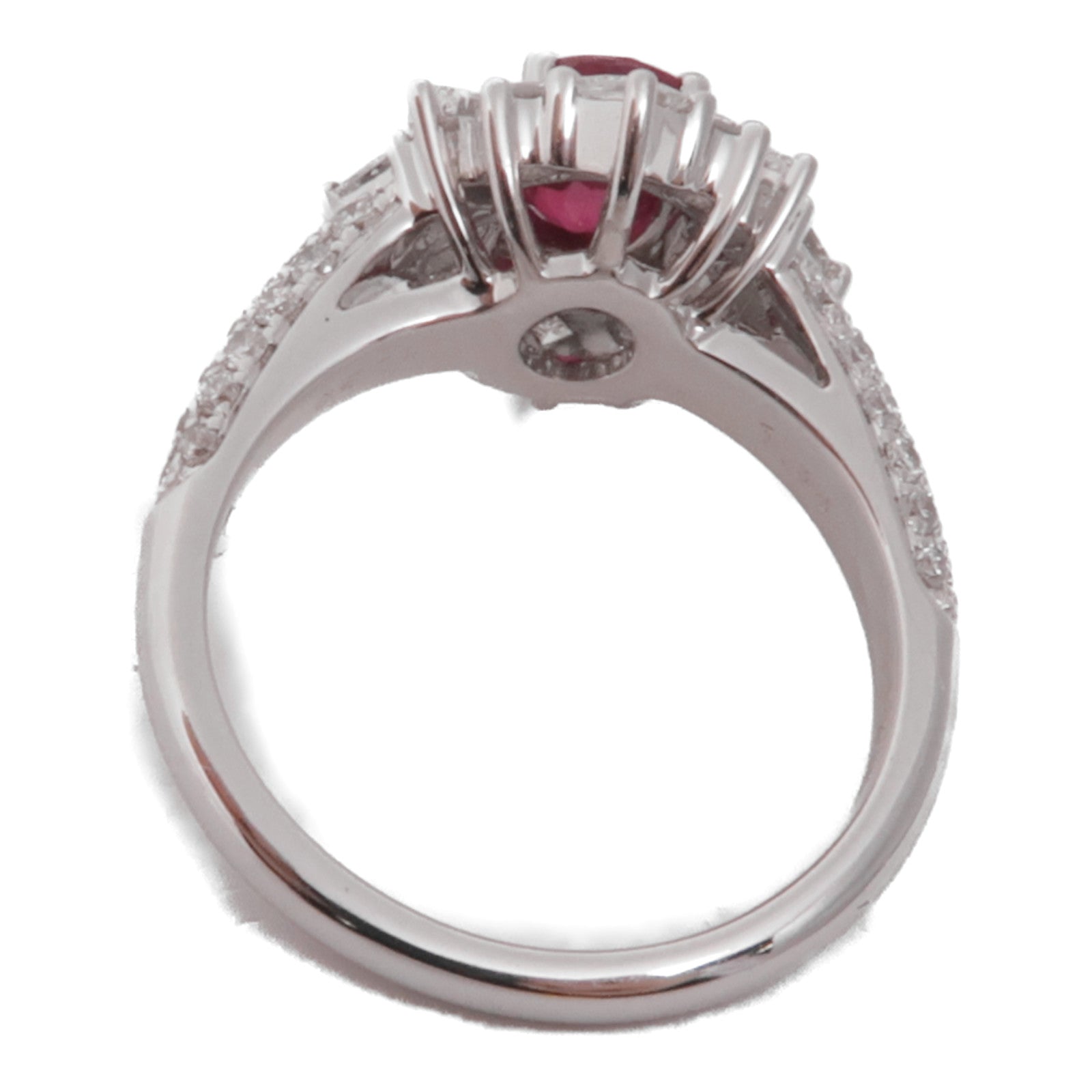 JEWELRY 18K白金Ruby Diamond Ring紅寶石/鑽石戒指US#6