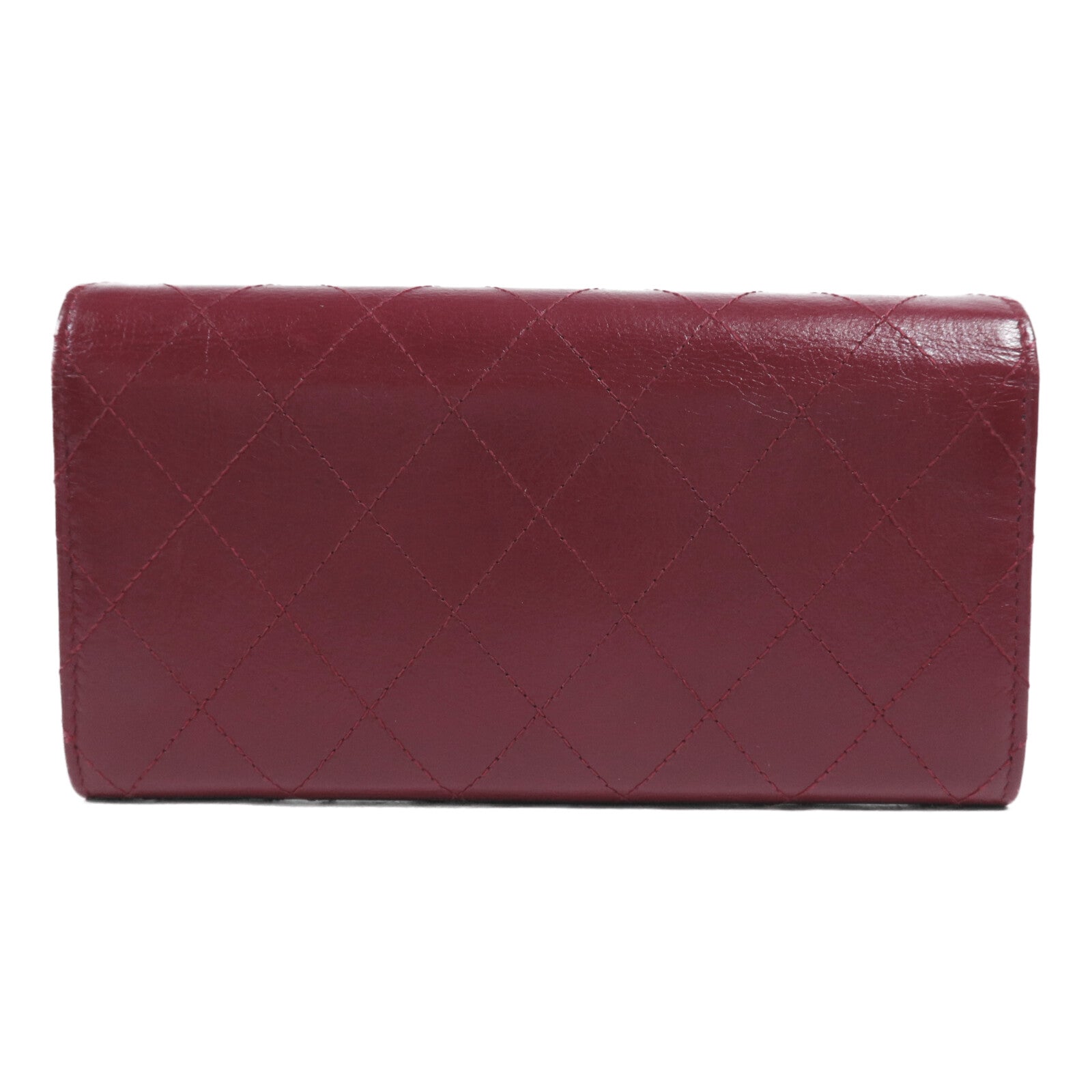 CHANEL 牛皮皮革Long Wallet金扣長錢包