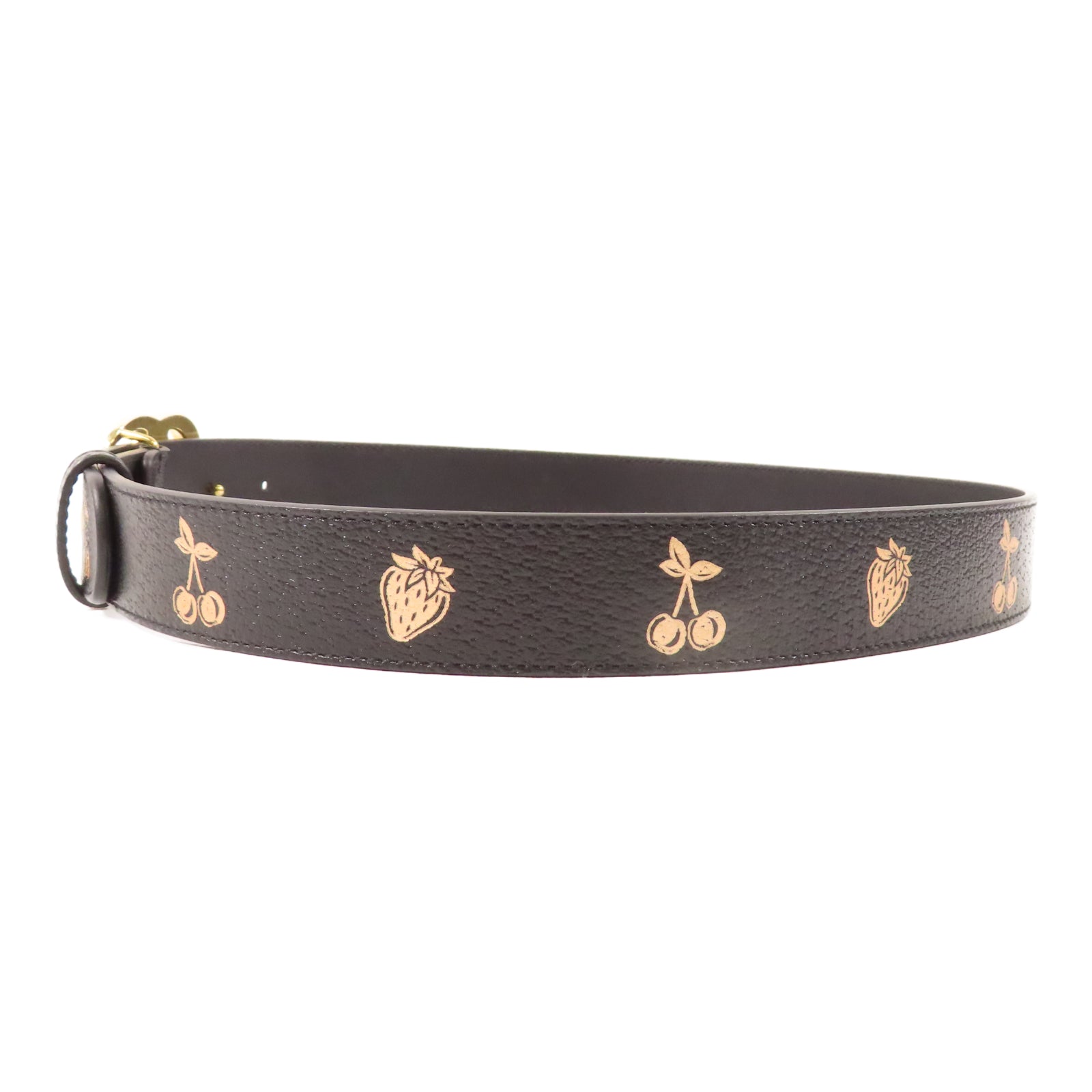 GUCCI 牛皮皮革Belt 75cm金扣皮帶黑色