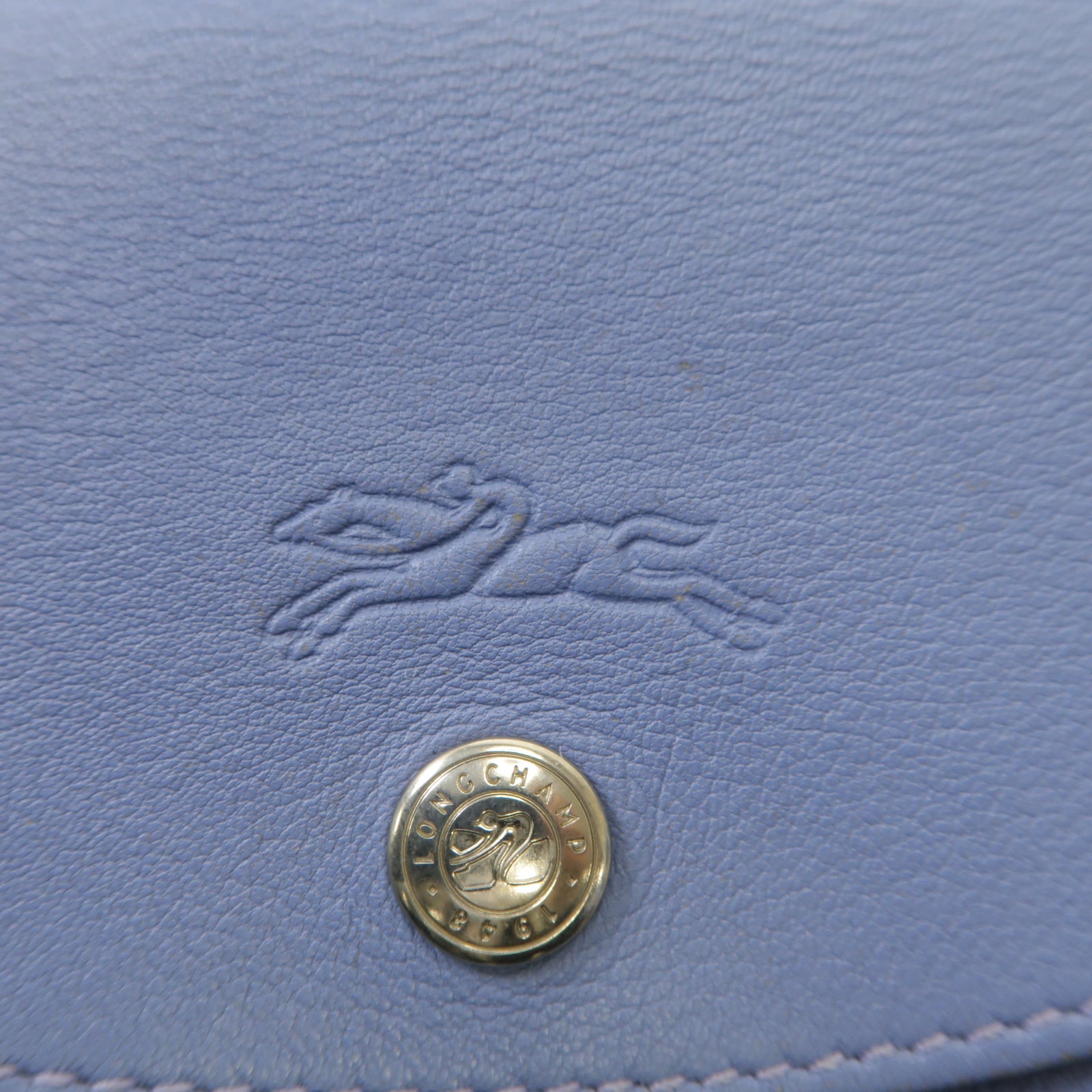 Longchamp 牛皮皮革2way Shoulder Bag銀扣手挽肩背兩用袋藍色