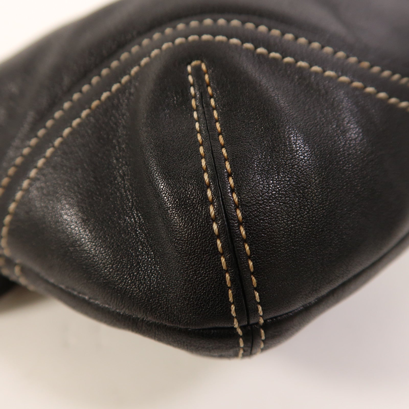 COACH 牛皮皮革Hand Bag銀扣肩背袋