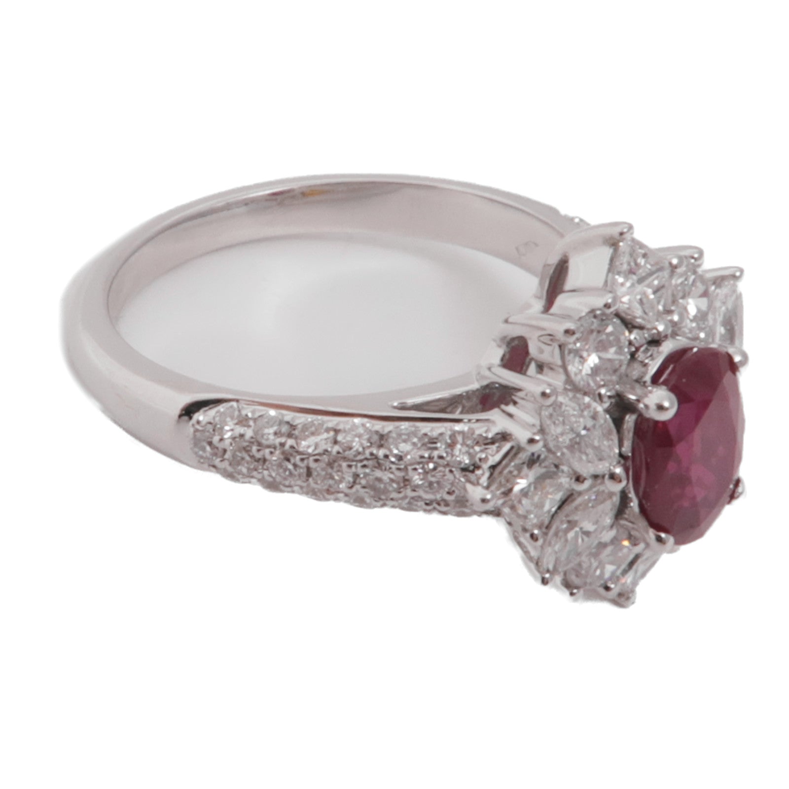 JEWELRY 18K白金Ruby Diamond Ring紅寶石/鑽石戒指US#6