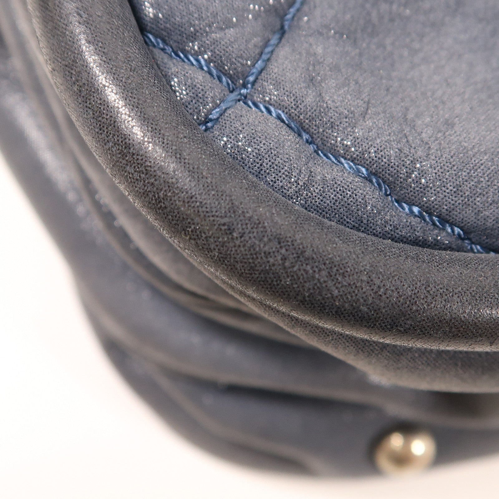 CHANEL 牛皮皮革Chain Shoulder銀扣手挽肩背兩用袋