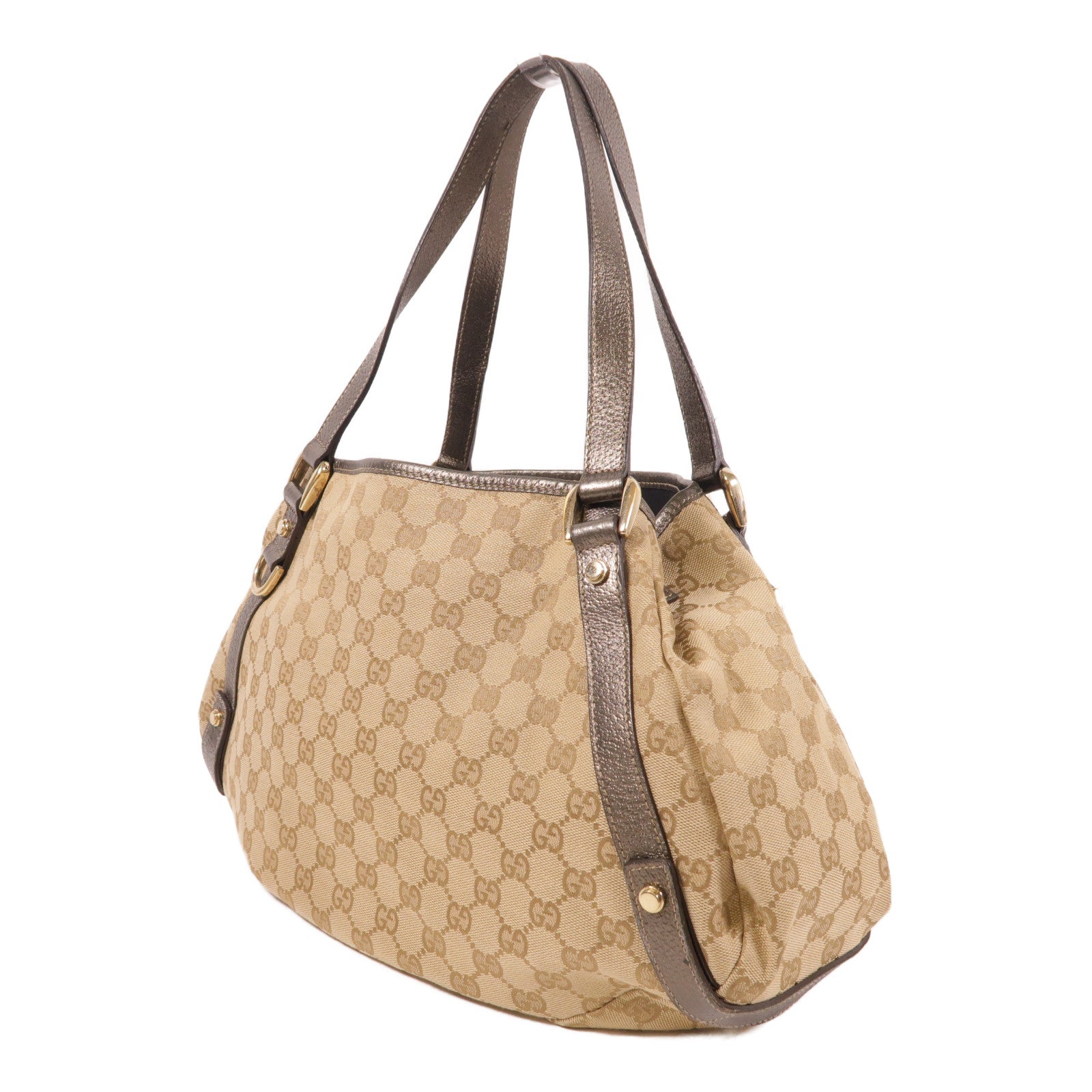 GUCCI GG GHW Abbey Shoulder Bag 130736 Canvas Brown
