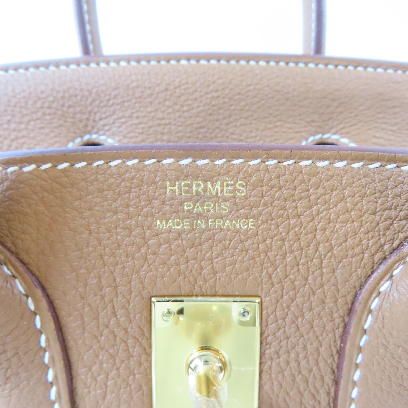 HERMES Togo皮革Birkin 25金扣手挽肩背兩用袋Gold/駝色