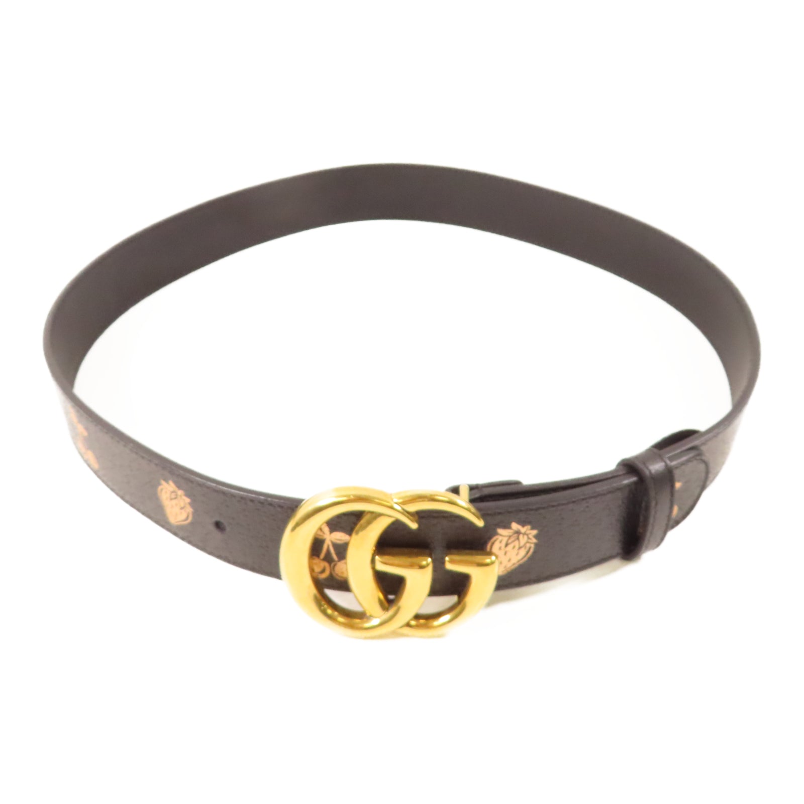 GUCCI 牛皮皮革Belt 75cm金扣皮帶黑色