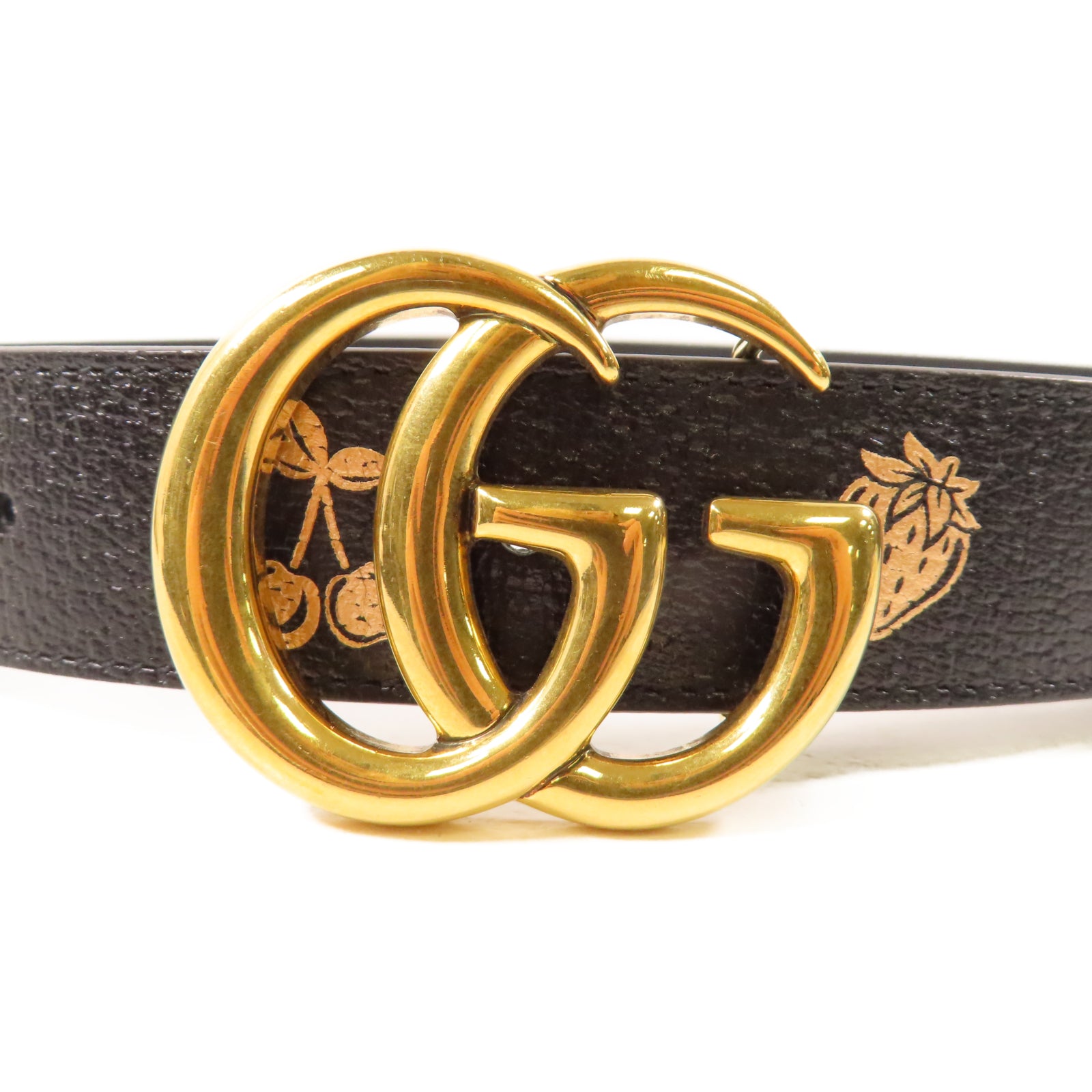 GUCCI 牛皮皮革Belt 75cm金扣皮帶黑色