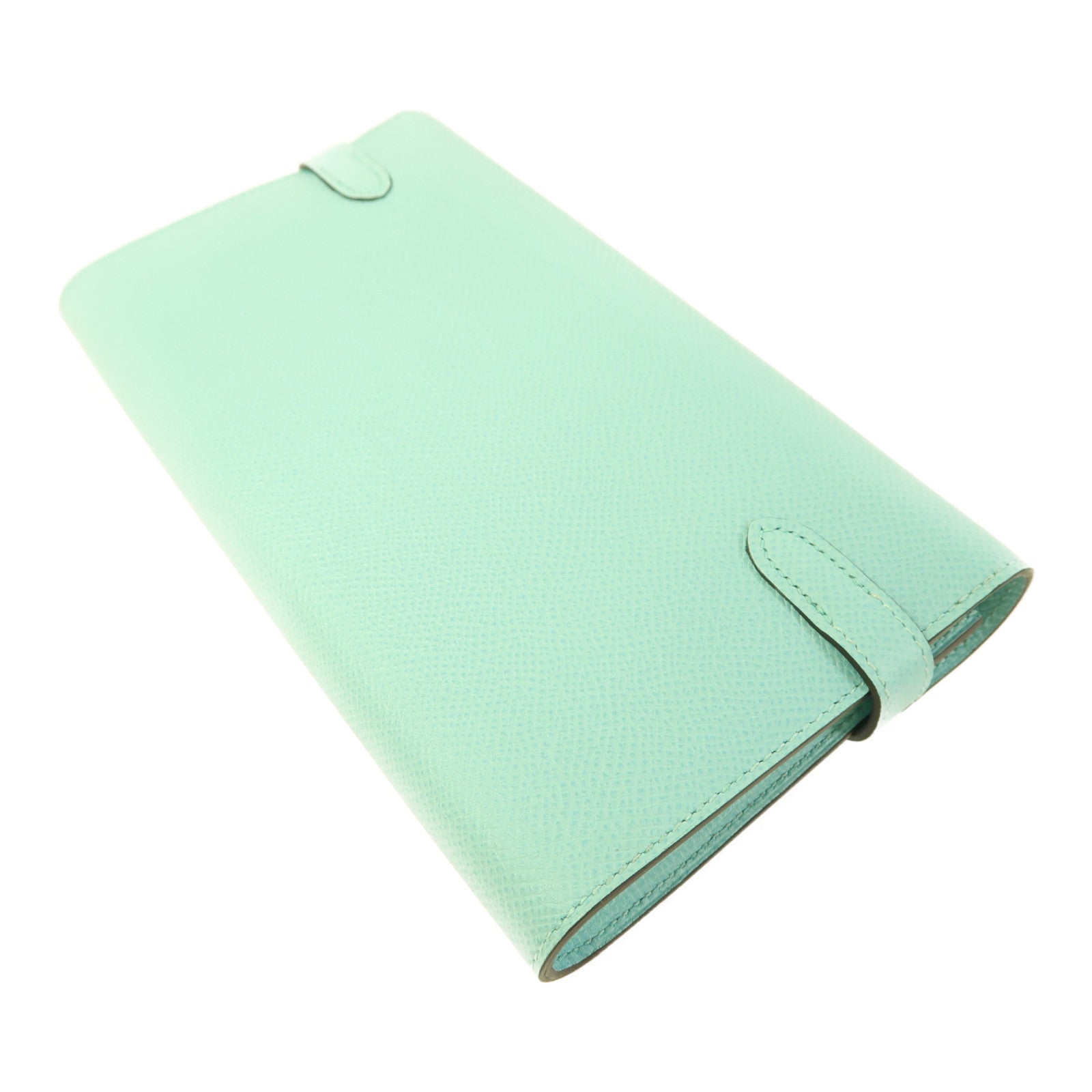 HERMES 【激減優惠】Epsom皮革Kelly Long Wallet金扣長錢包Atoll