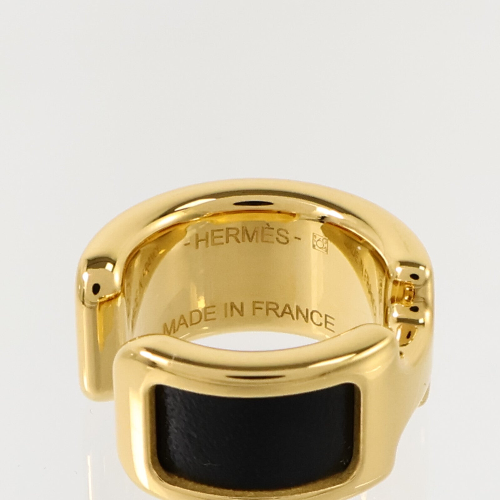 HERMES Box皮革/金屬Olympe Ear Cuff耳夾Black