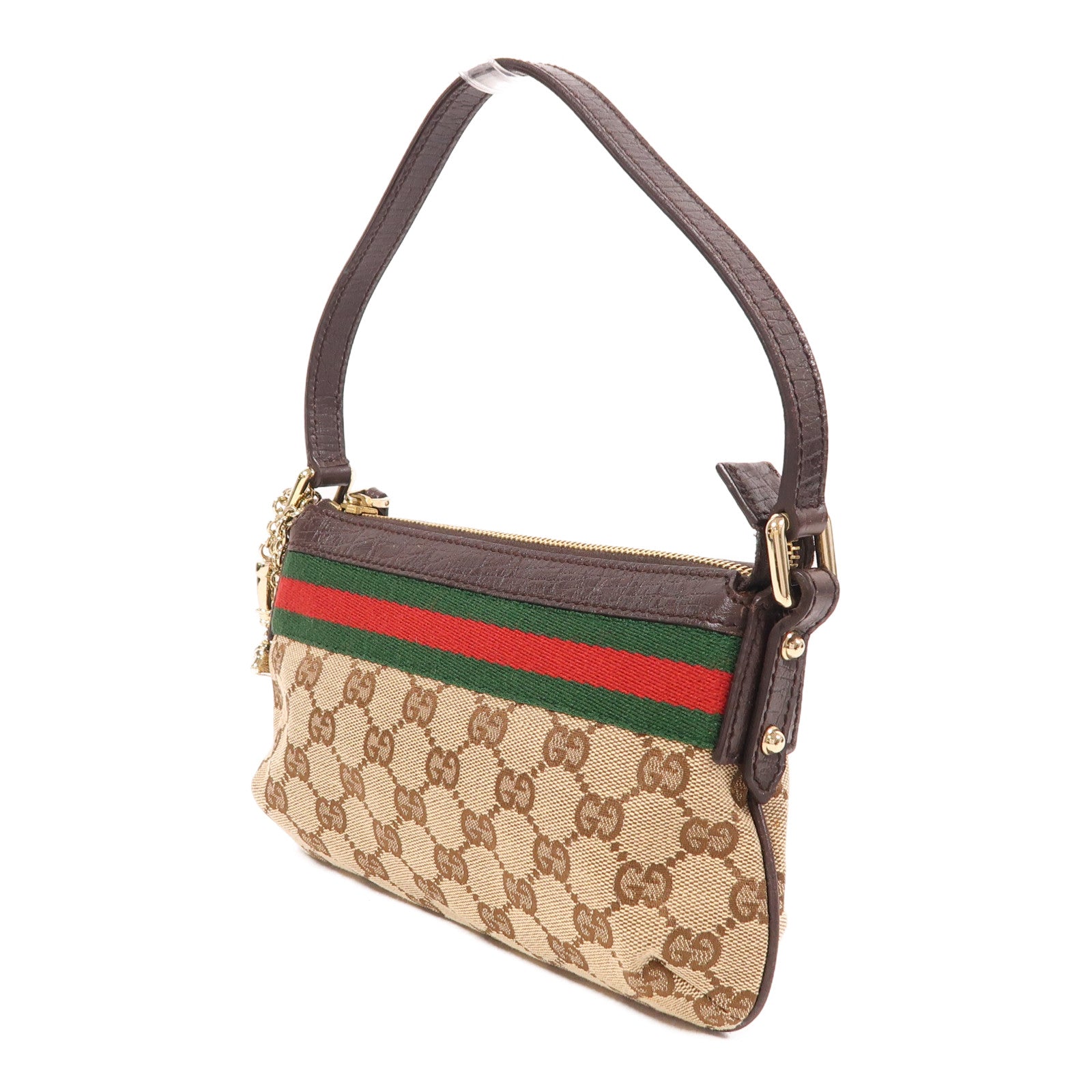 GUCCI 帆布Shoulder Bag金扣肩背袋