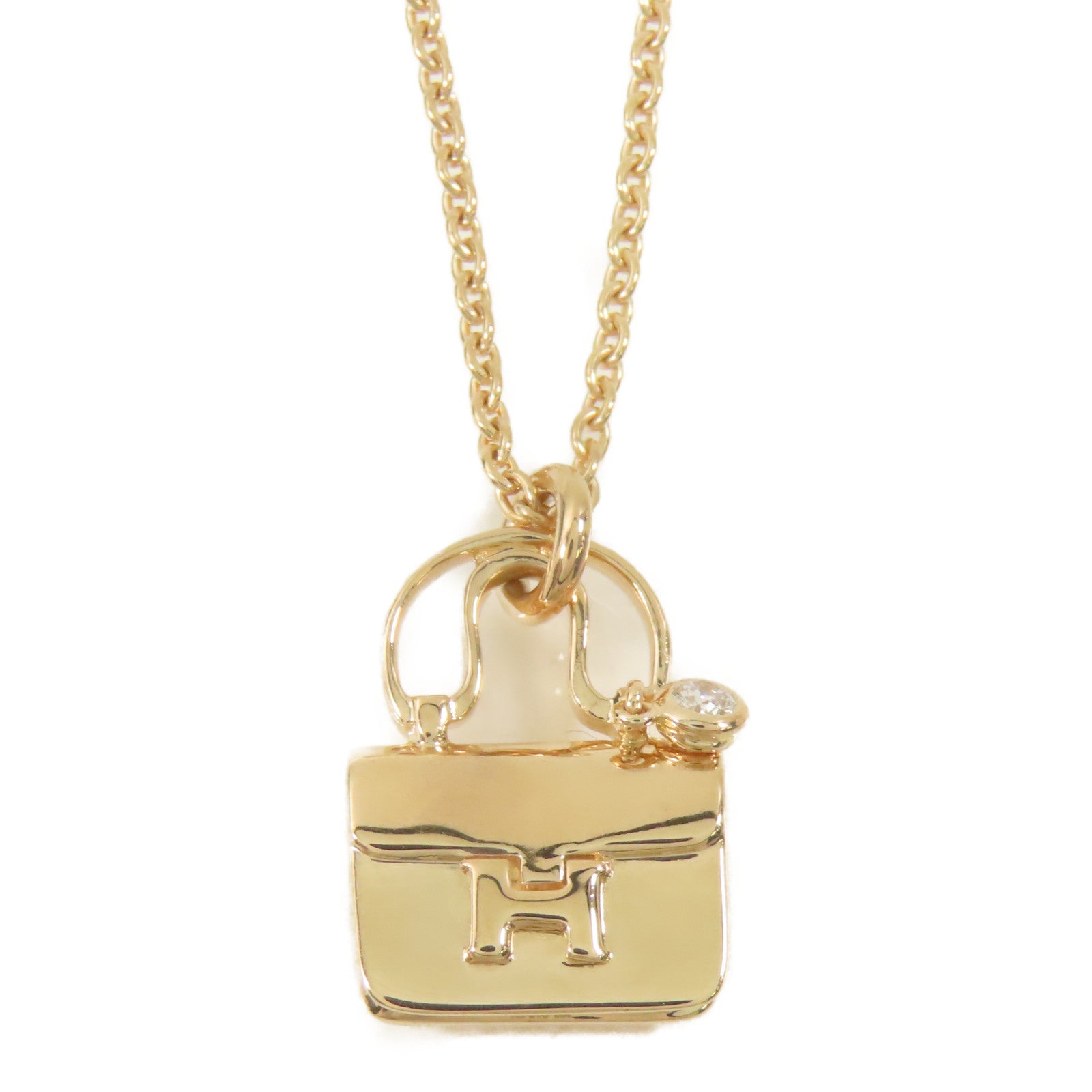 HERMES 18K玫瑰金Constance Gold Necklace項鍊