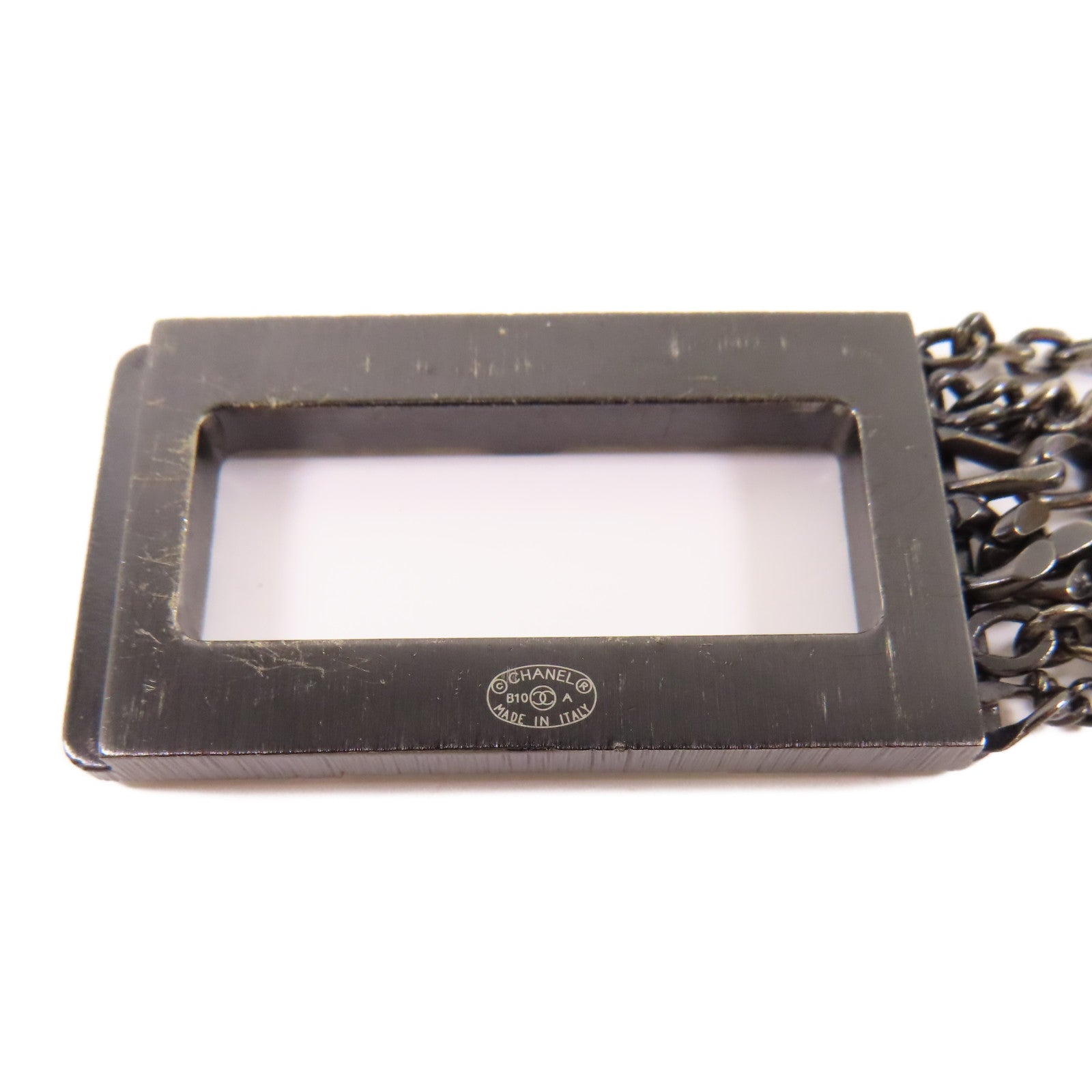 CHANEL CC Necklace Metal Black