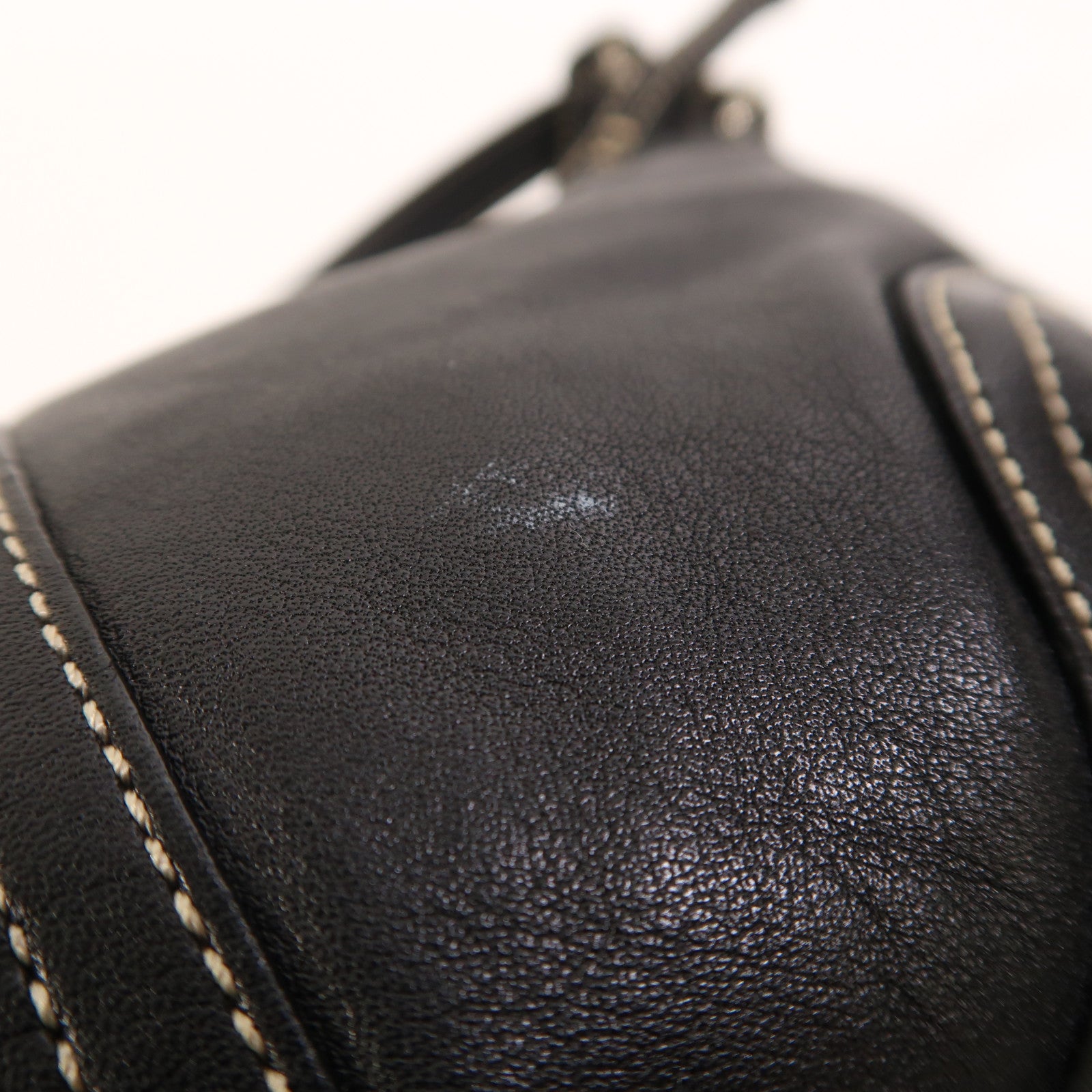 COACH 牛皮皮革Hand Bag銀扣肩背袋