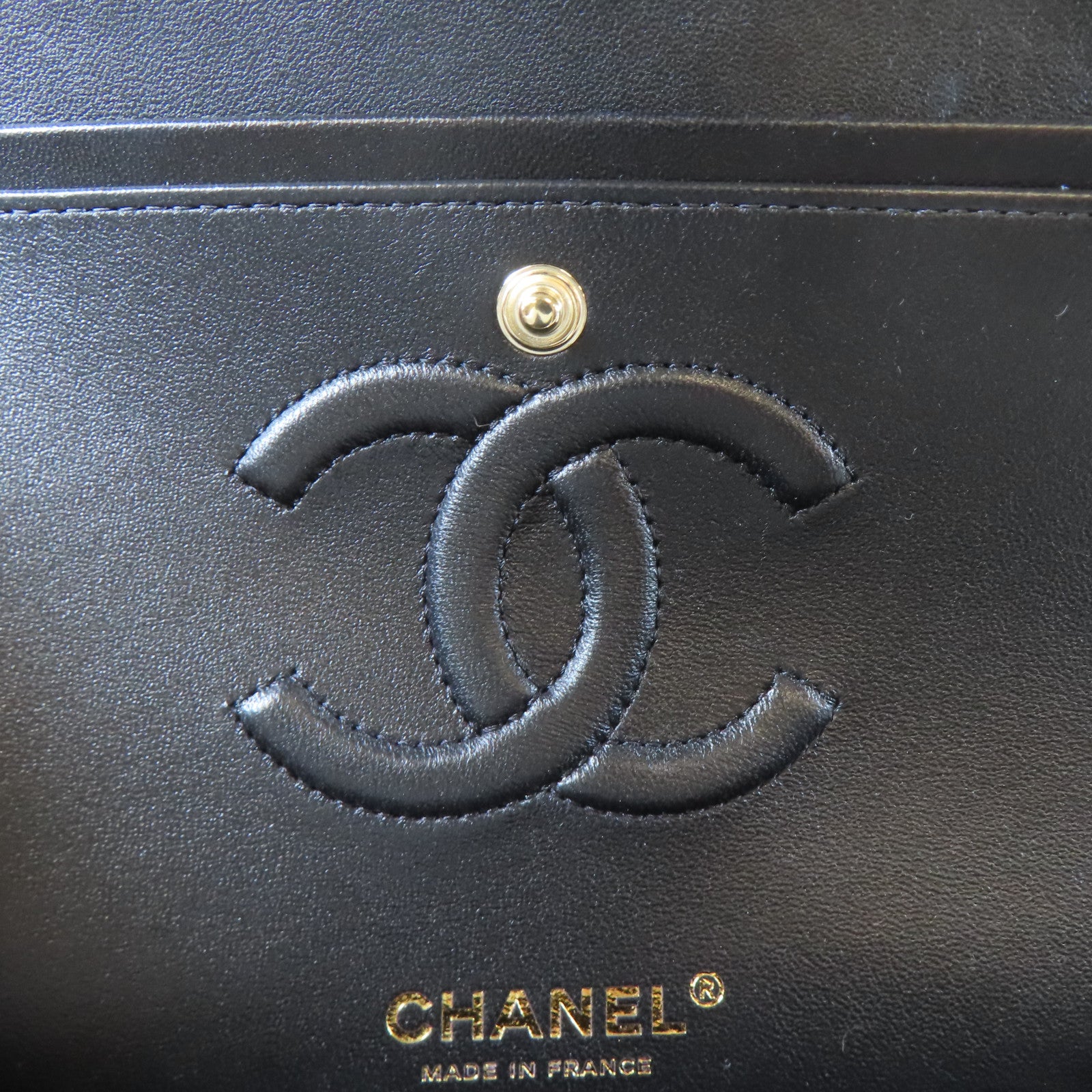 CHANEL 菱格羊皮皮革Chain Shoulder玫瑰金扣鏈帶肩背袋黑色
