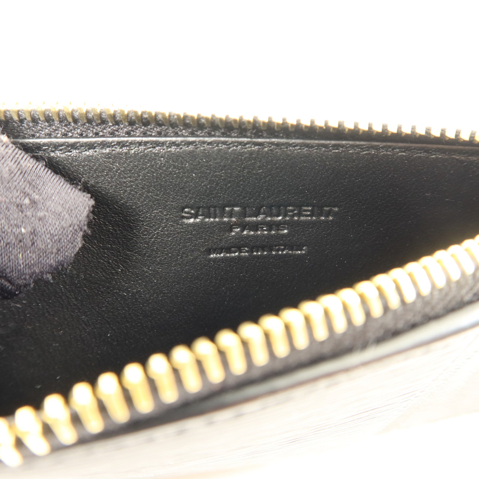 SAINT LAURENT 牛皮皮革Zipped Card Case金扣卡片套