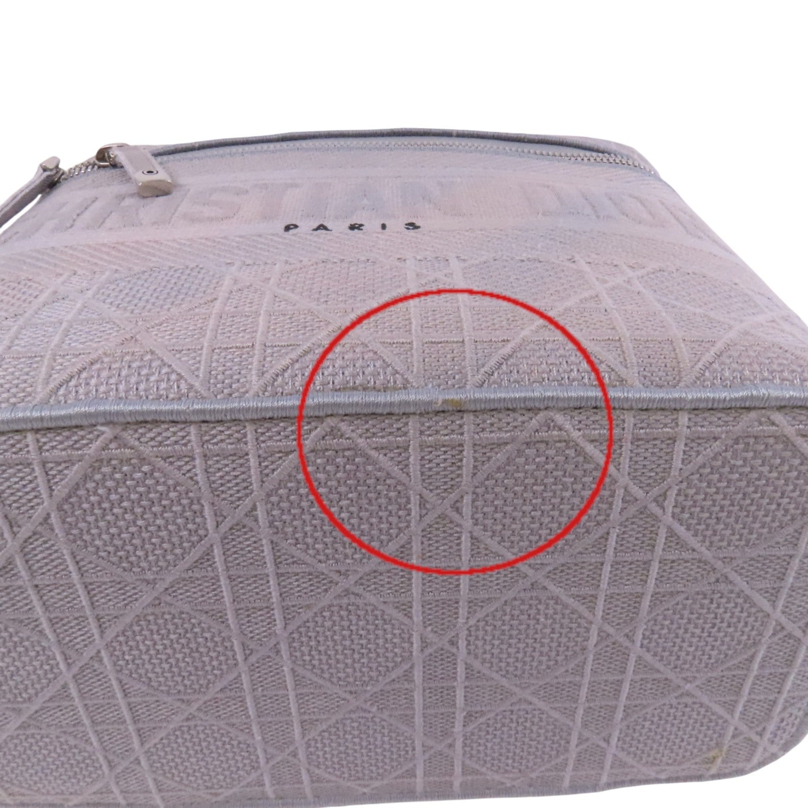 Dior 帆布Vanity Case銀扣手挽袋