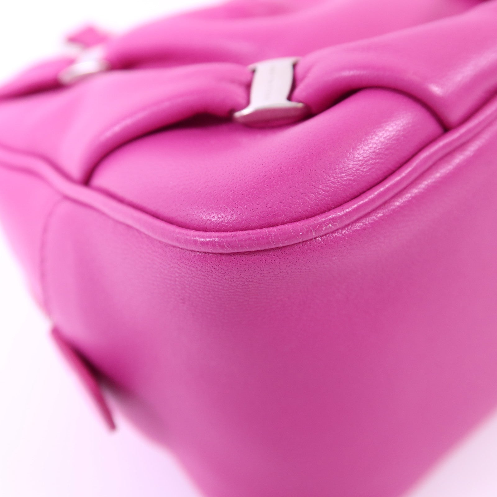 Salvatore Ferragamo 羊皮皮革2 Way Shoulder Bag銀扣手挽肩背兩用袋